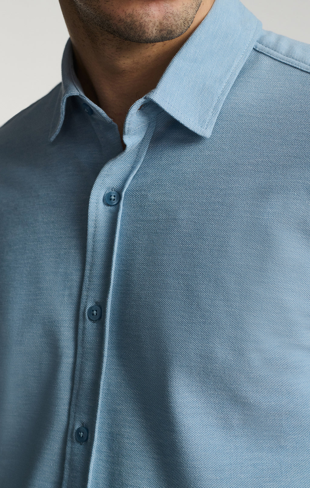 LONG SLEEVE BUTTON-UP SHIRT IN BLUE SHADOW - Mavi Jeans