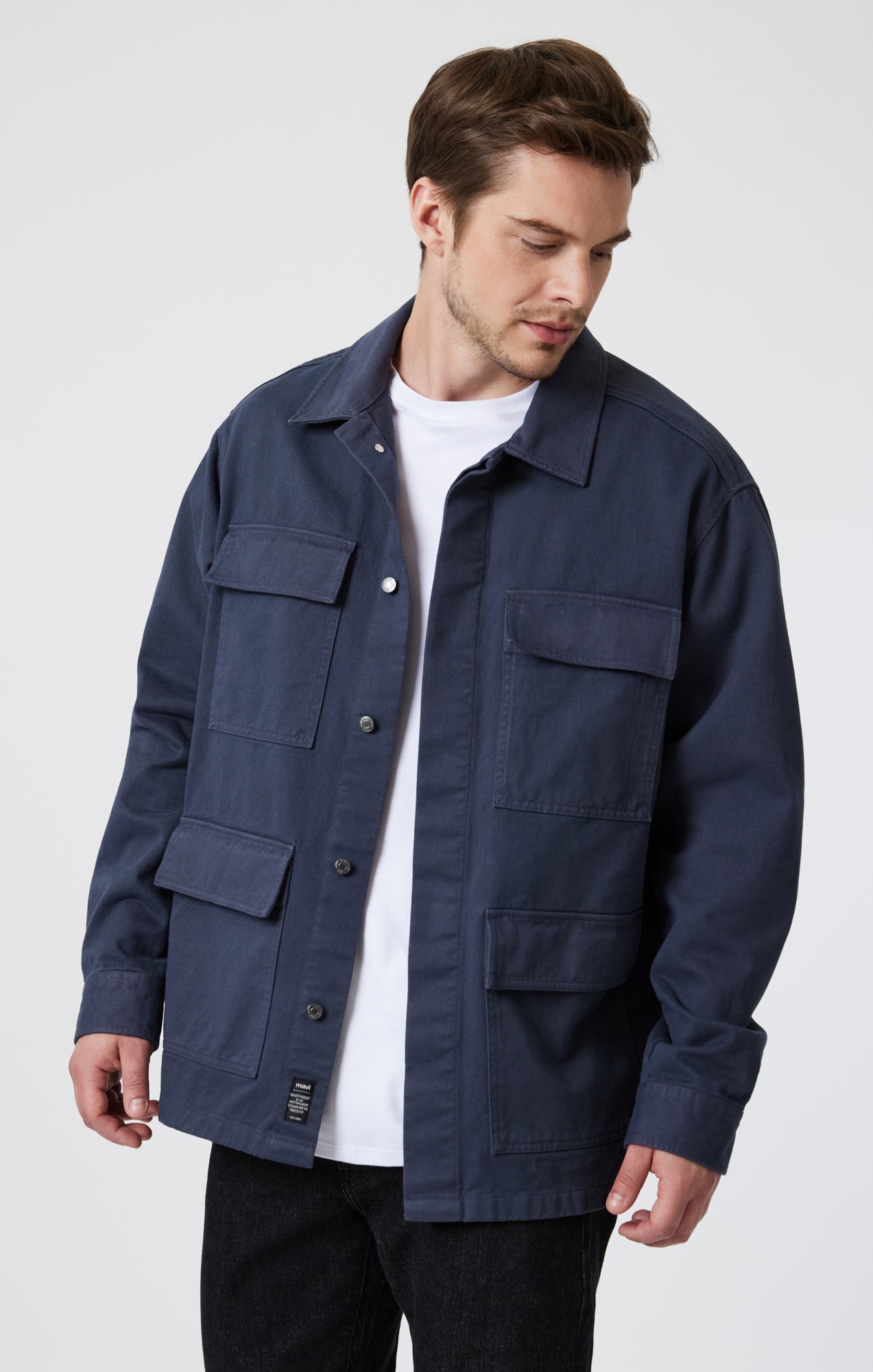 MULTI-POCKET JACKET IN DARK SHADOW - Mavi Jeans