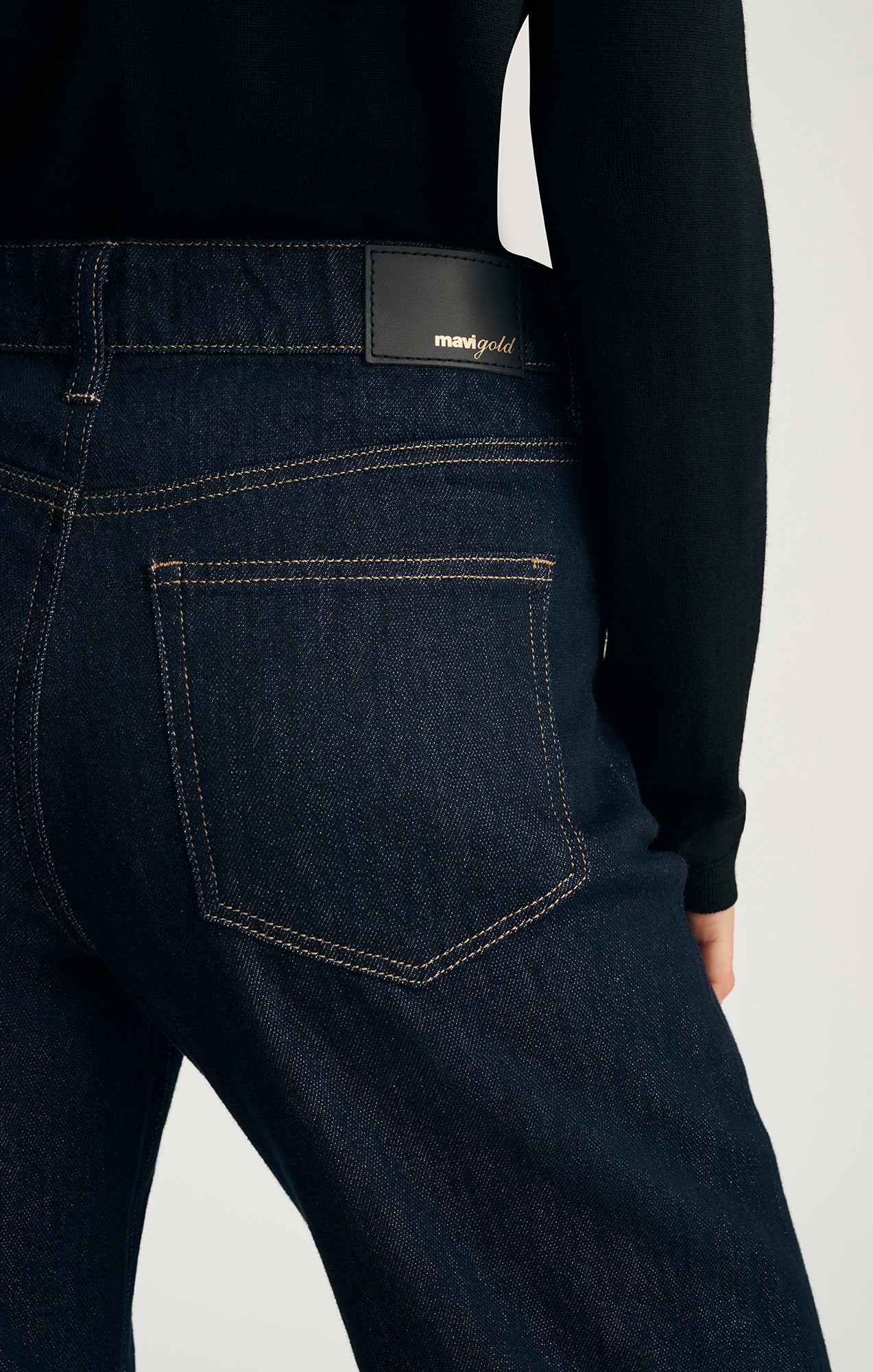 TAYLOR STRAIGHT LEG IN DARK BLUE SHINY GOLD PREMIUM