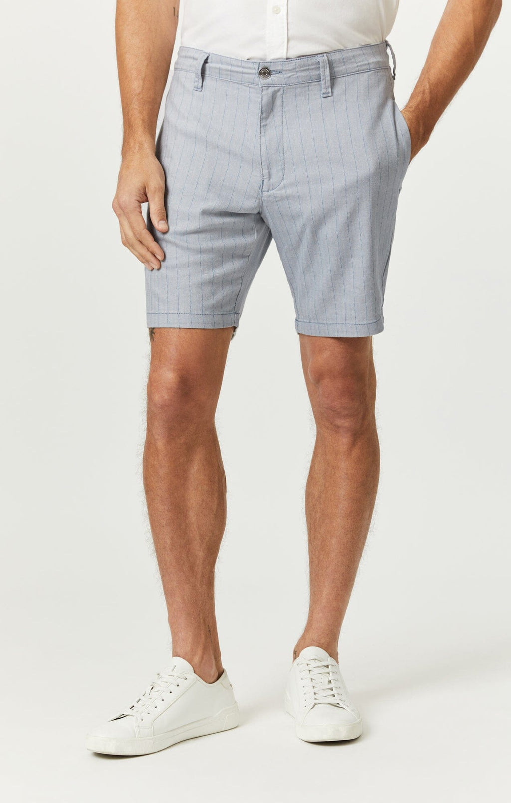 NOAH SHORTS IN BLUE STRIPE LINEN - Mavi Jeans