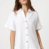 GAUZE SHORT SLEEVE SHIRT IN ANTIQUE WHITE - Mavi Jeans