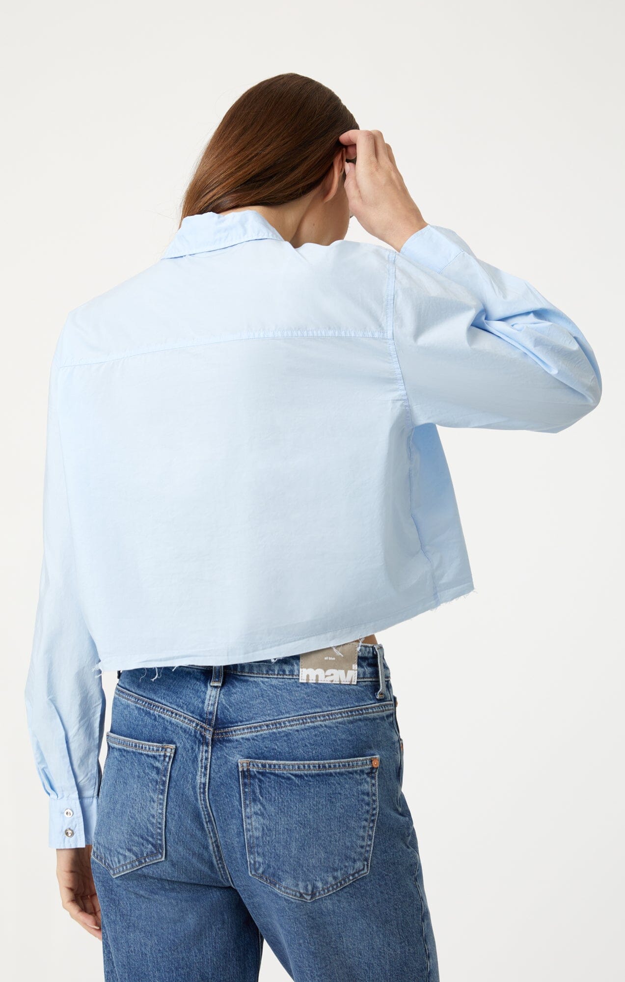 CROPPED BUTTON-UP SHIRT IN KENTUCKY BLUE - Mavi Jeans
