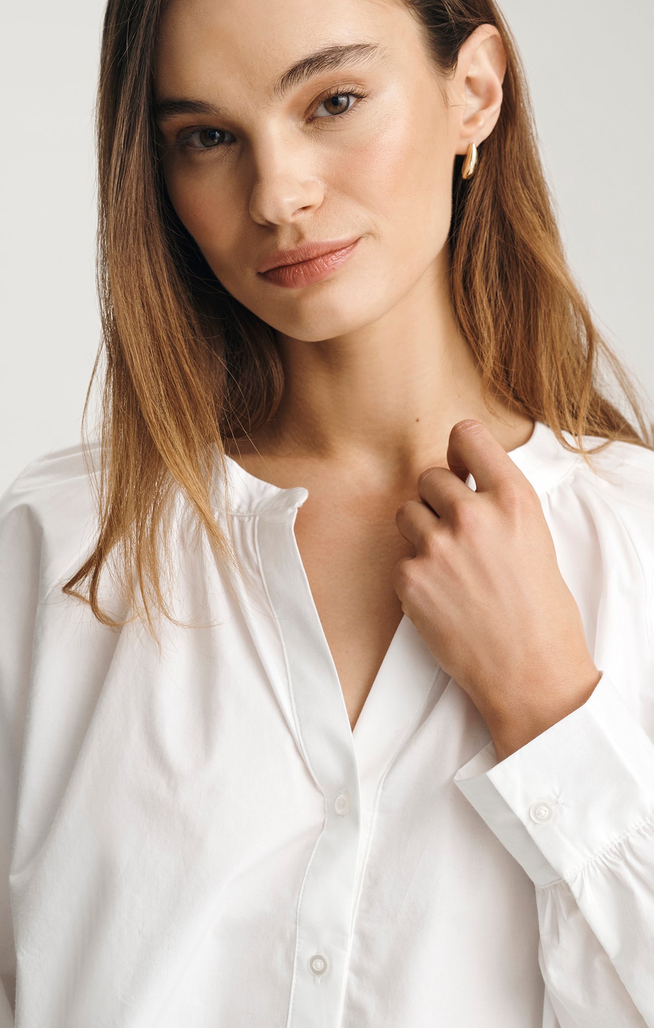 PINTUCK BALLOON SLEEVE SHIRT IN WHITE - Mavi Jeans