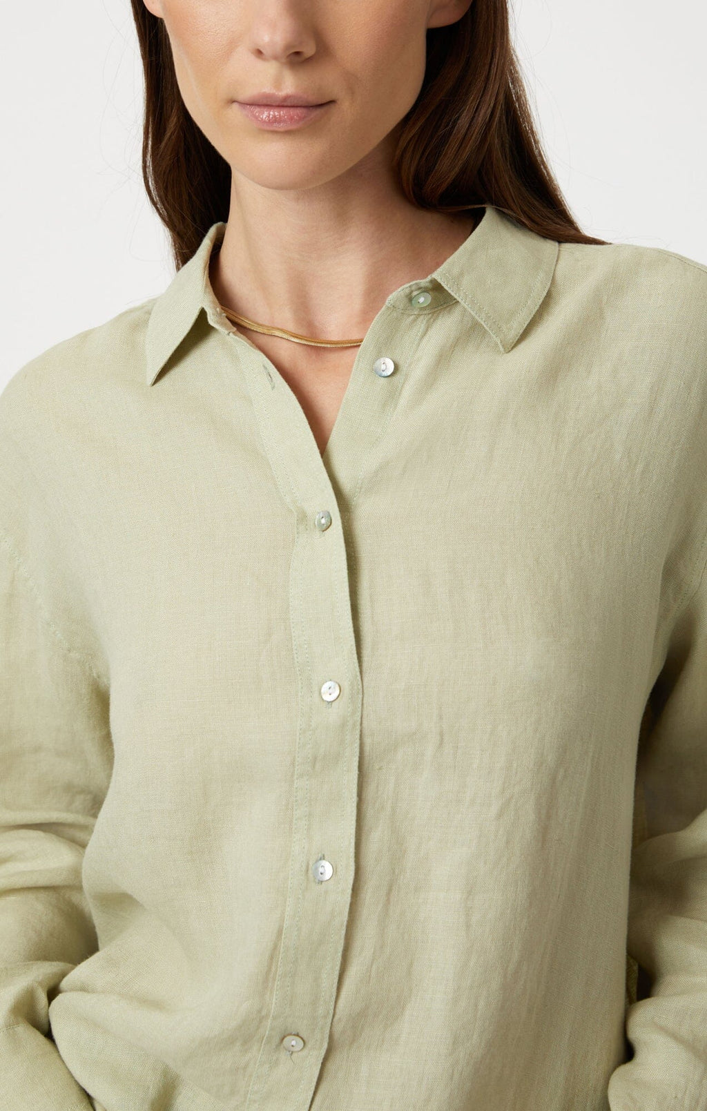 LINEN BUTTON-UP SHIRT IN LINT - Mavi Jeans