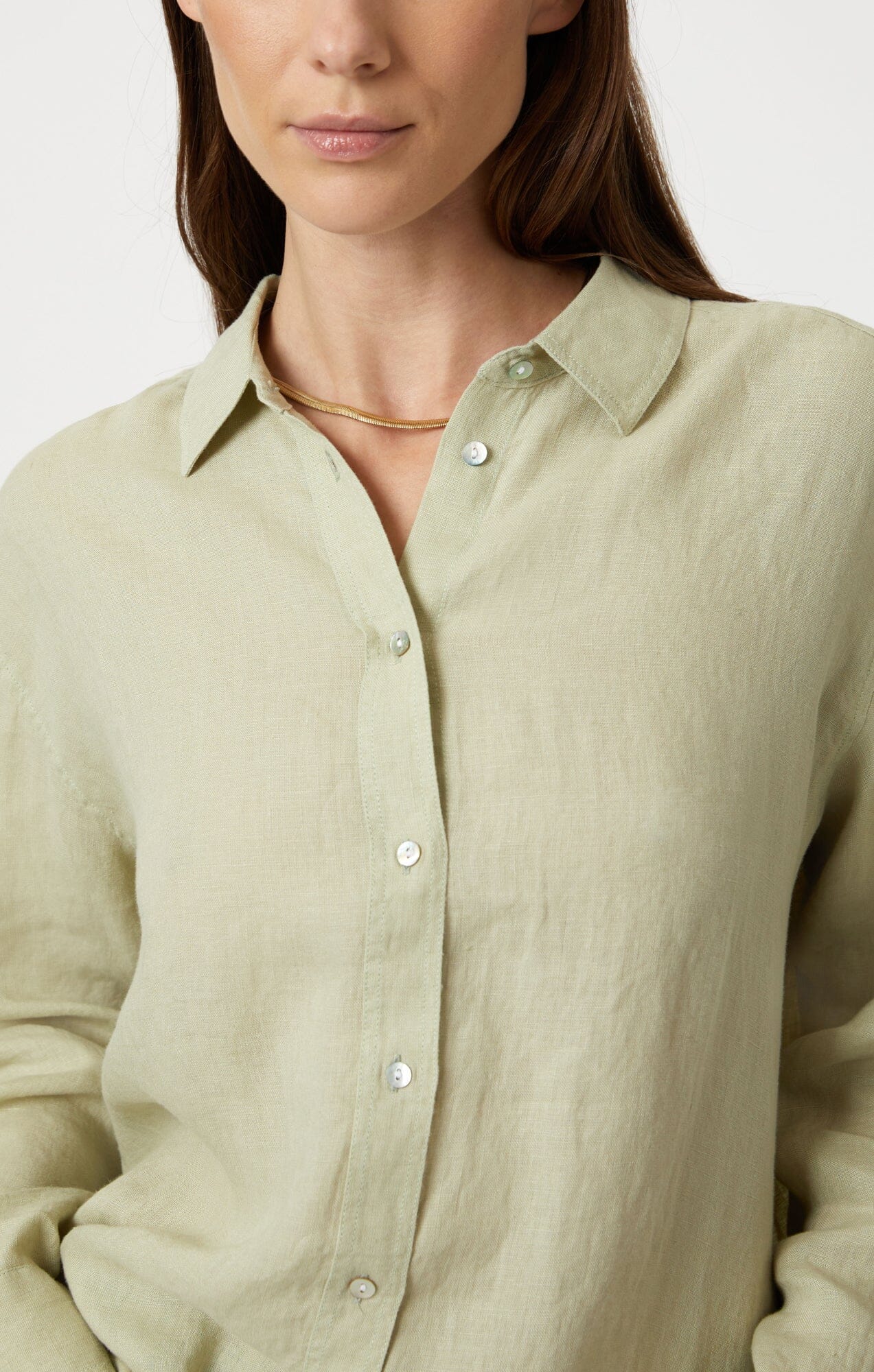 LINEN BUTTON-UP SHIRT IN LINT - Mavi Jeans