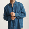 LINEN LONG SLEEVE BUTTON-UP SHIRT IN INDIGO - Mavi Jeans