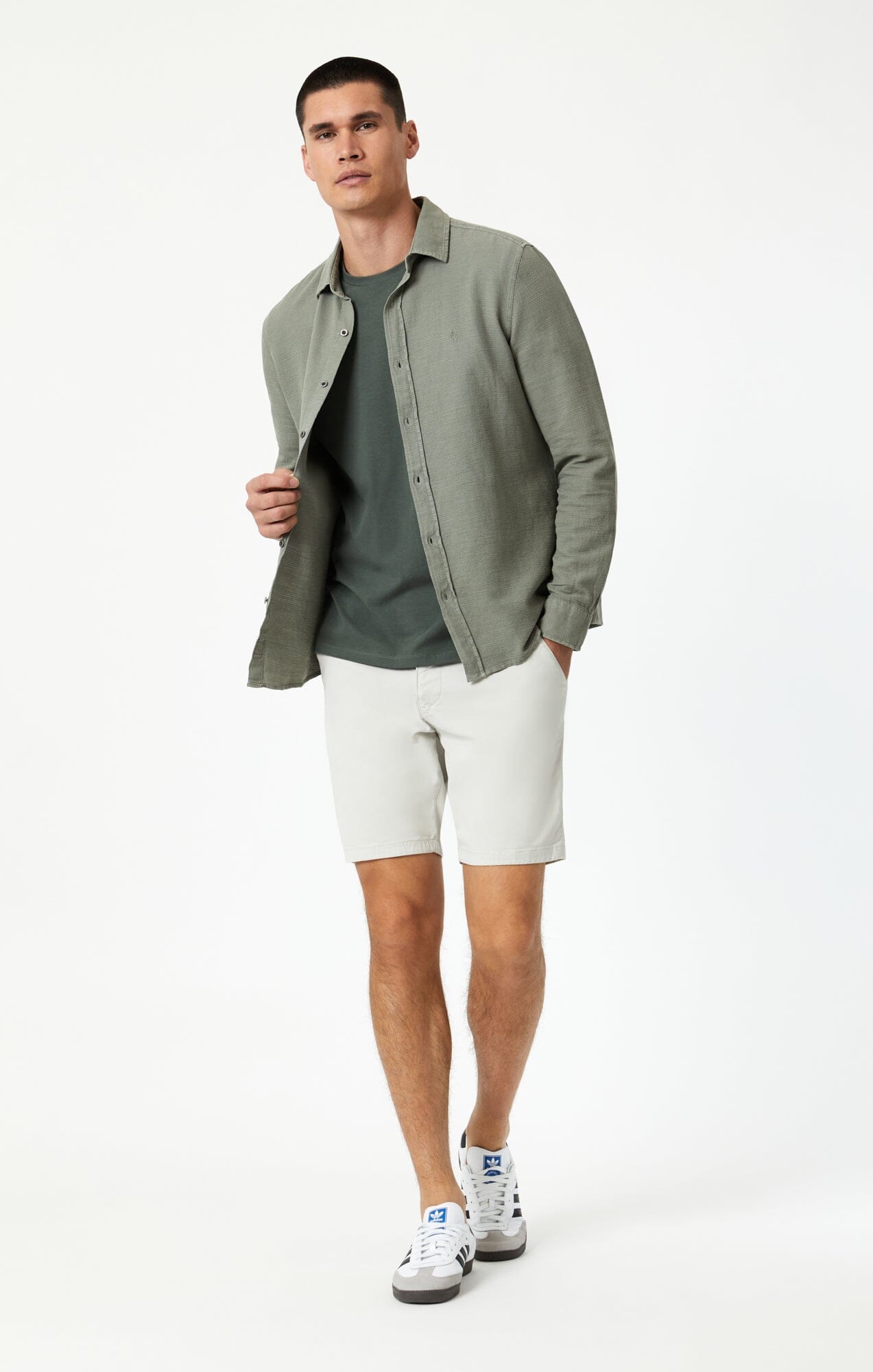 NOAH SHORTS IN OYSTER MUSHROOM LUXE TWILL - Mavi Jeans