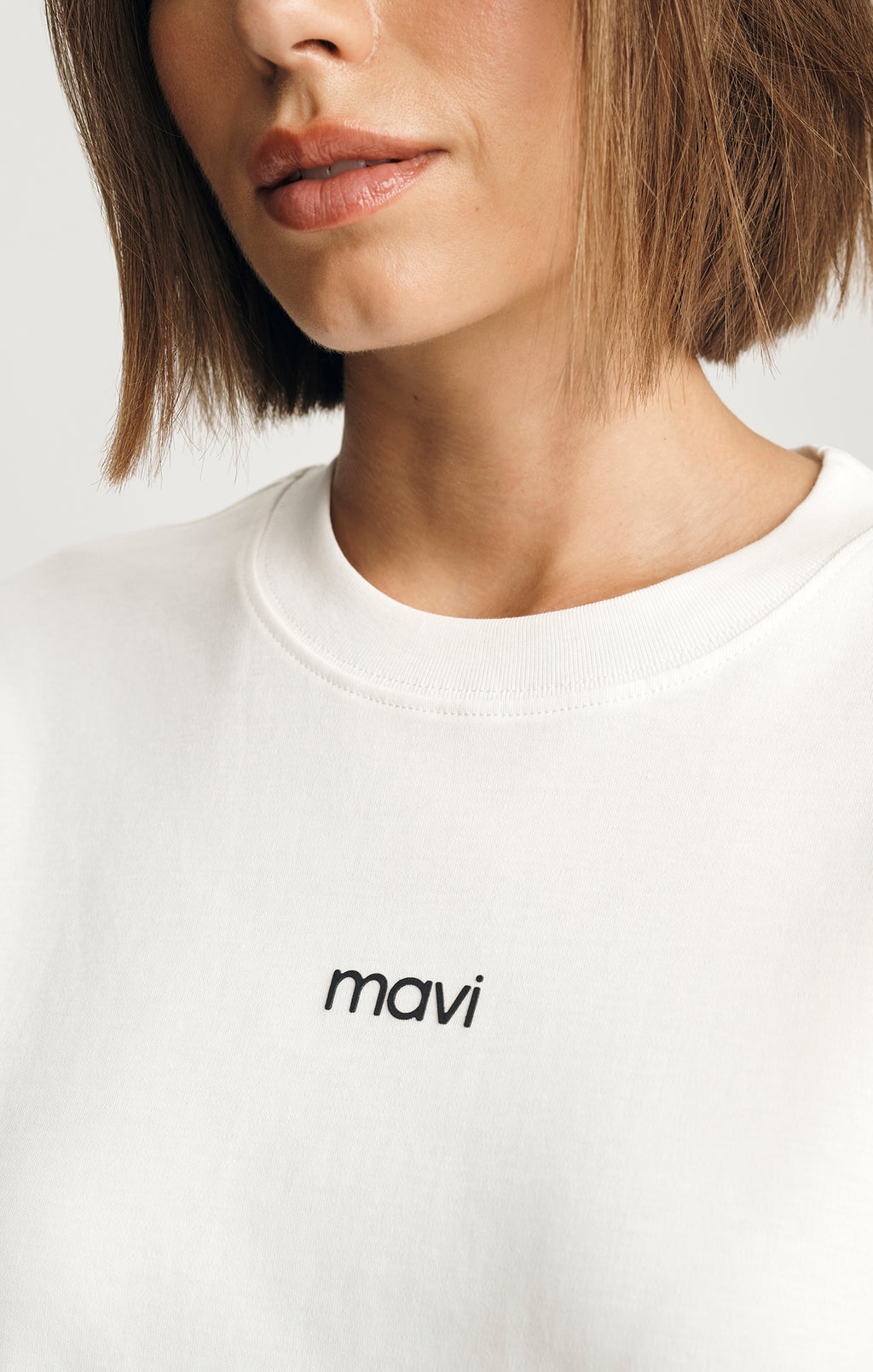 MAVI LOGO T-SHIRT IN COCONUT MILK