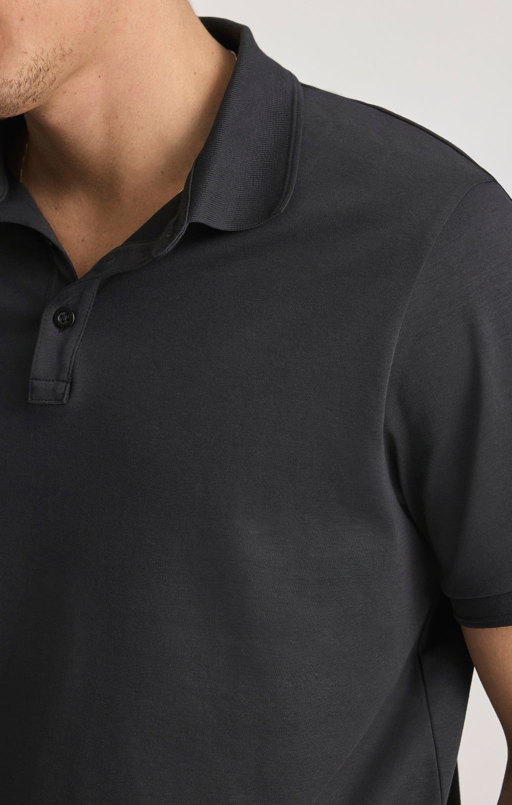 INTERLOCK POLO T-SHIRT IN BLACK - Mavi Jeans
