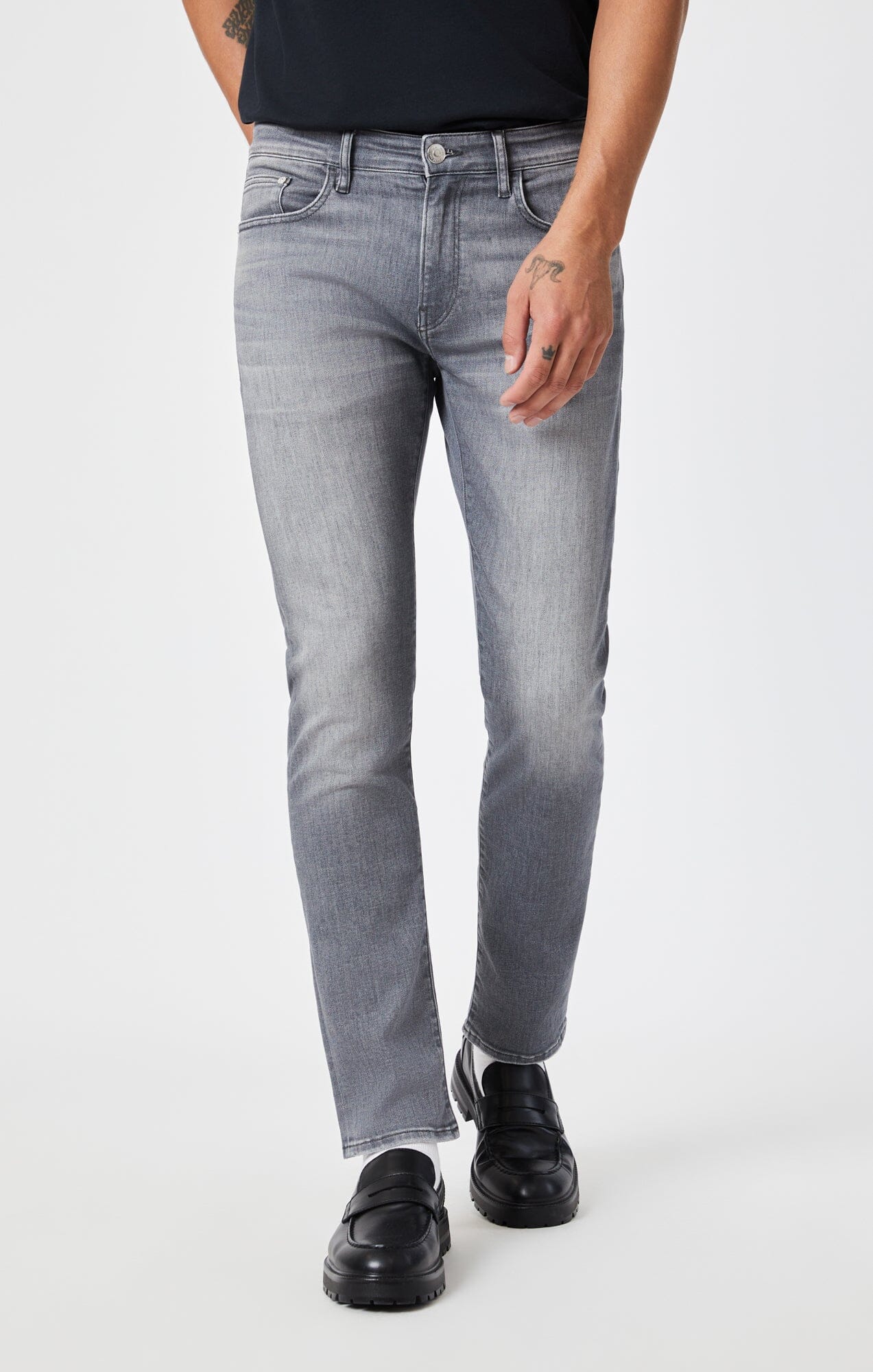 MARCUS SLIM STRAIGHT LEG IN MID GREY FEATHER BLUE - Mavi Jeans
