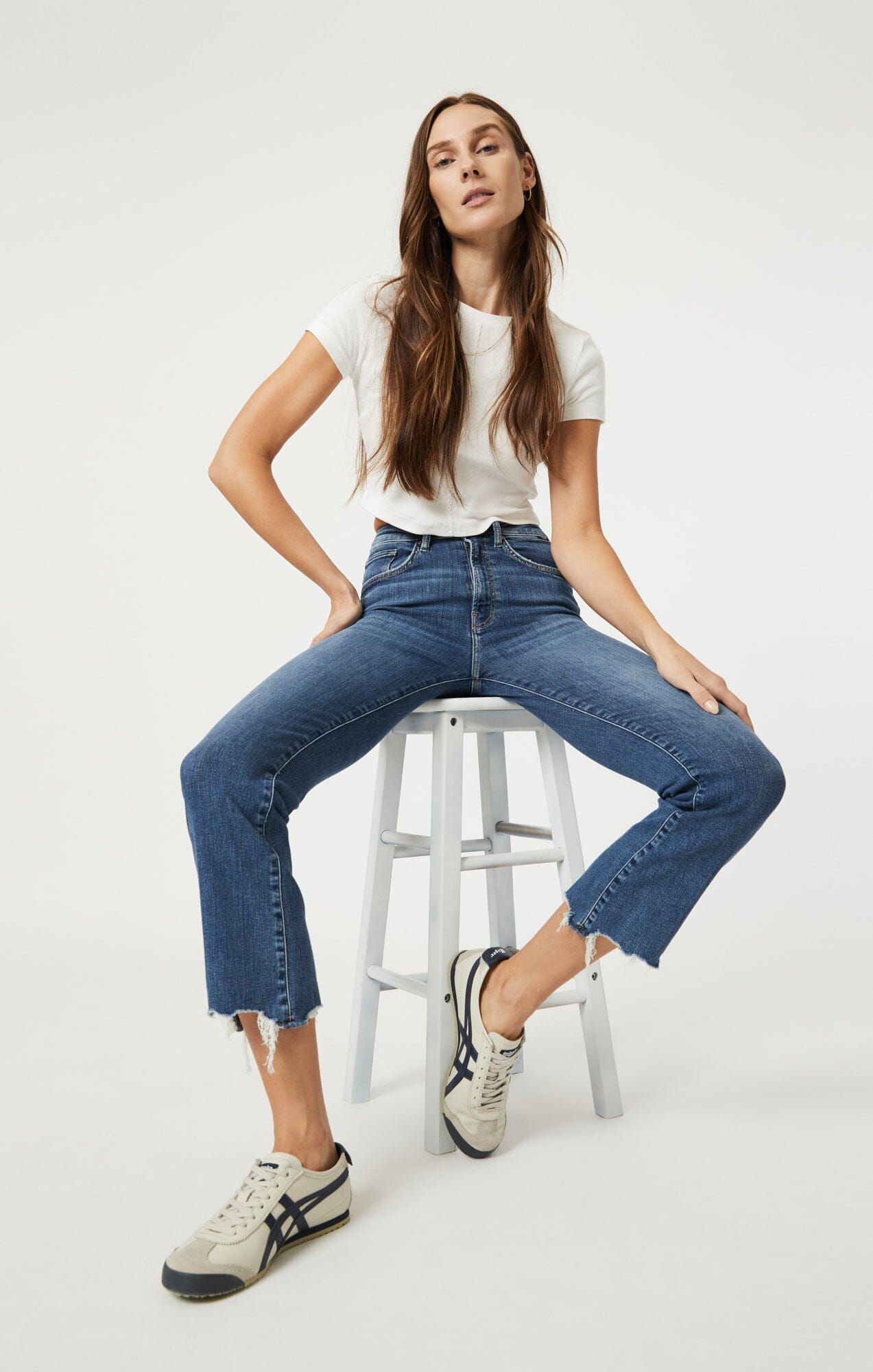 ANIKA CROP FLARE IN MID FLEX BLUE - Mavi Jeans