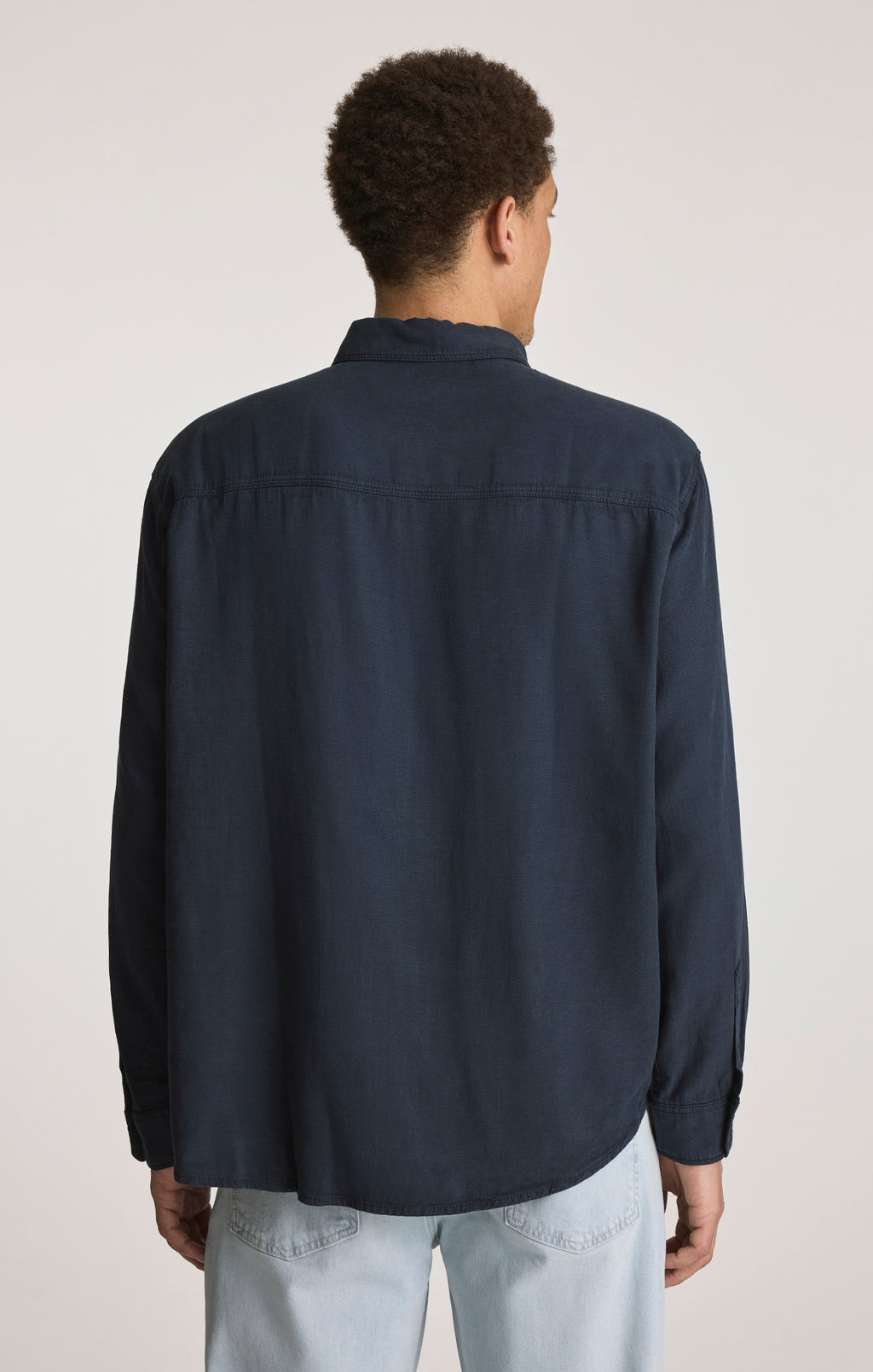 TENCEL™ BUTTON-UP SHIRT IN TOTAL ECLIPSE