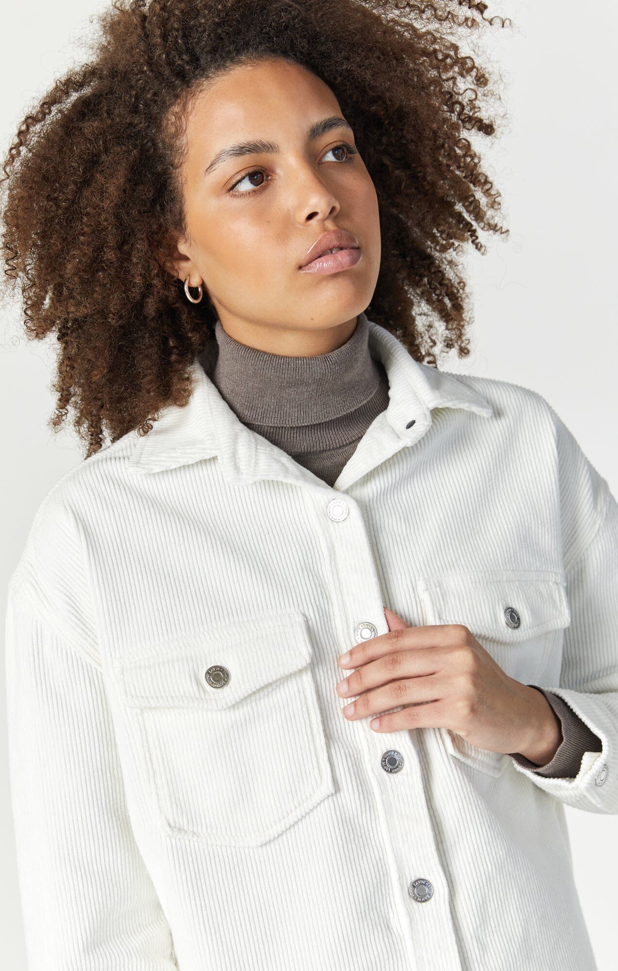 LIVIA OVERSIZED DENIM SHIRT IN OFF-WHITE CORD - Mavi Jeans