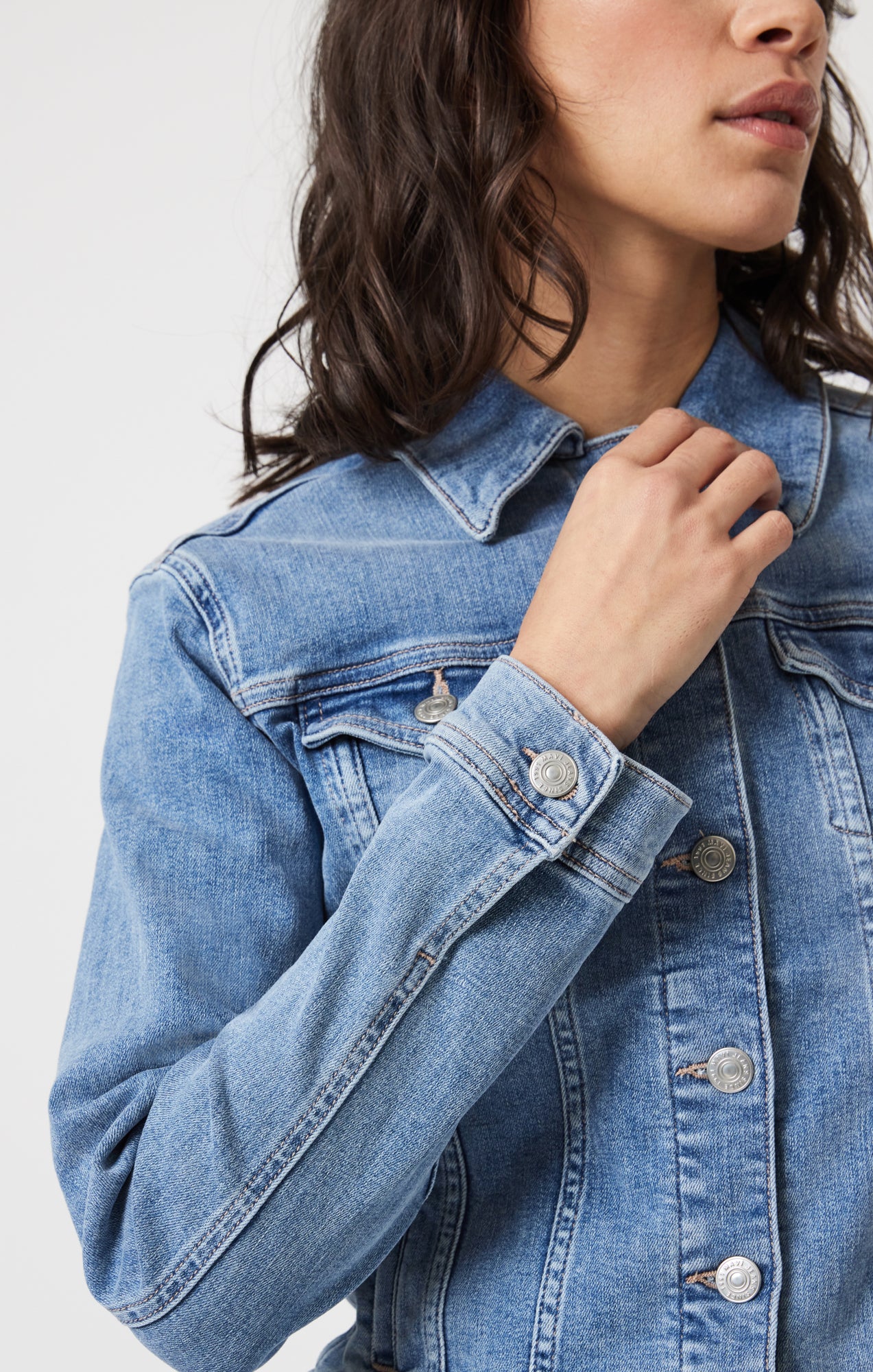 Mavi Women's Cecilia Denim Jacket In Light Brushed Flex Blue