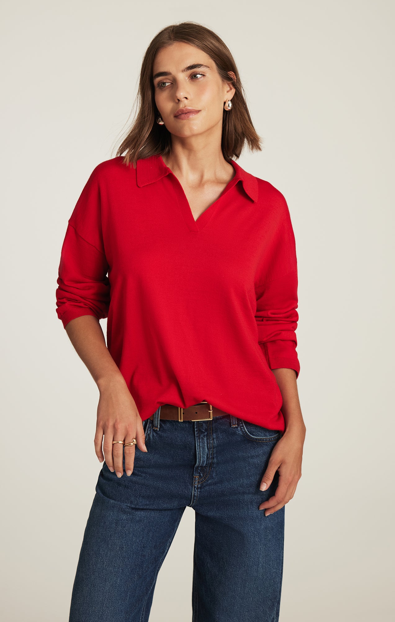 EDITION WOOL PULLOVER SWEATER IN RIO RED
