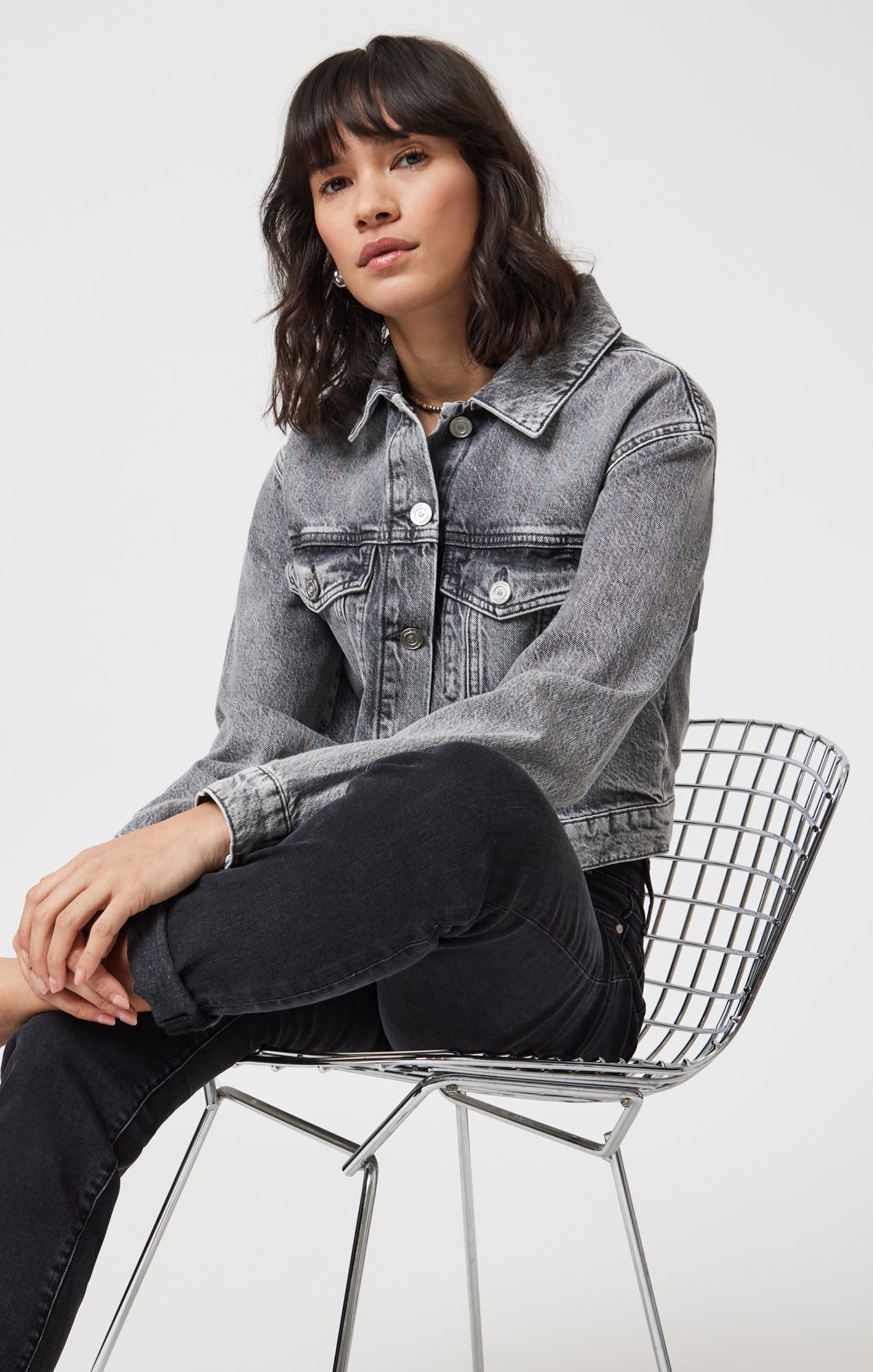 HARMONY DENIM JACKET IN LIGHT SMOKE DENIM - Mavi Jeans