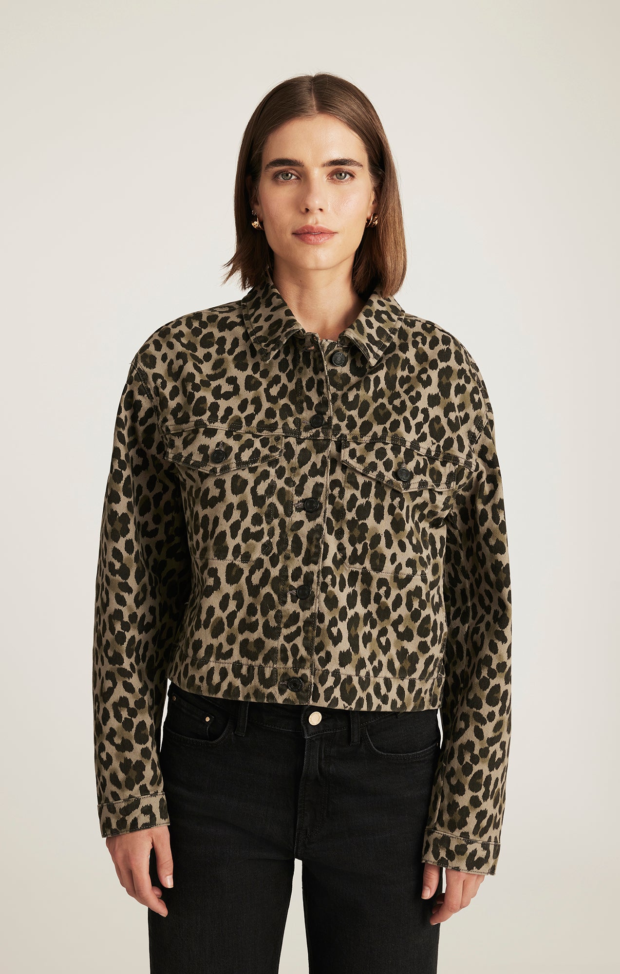 MAREN CROP JACKET IN GREEN LEO DENIM - Mavi Jeans