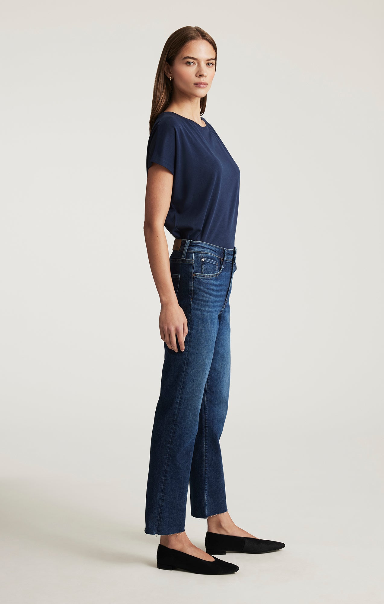 NEW YORK STRAIGHT LEG IN DARK BRUSHED FLEX BLUE - Mavi Jeans