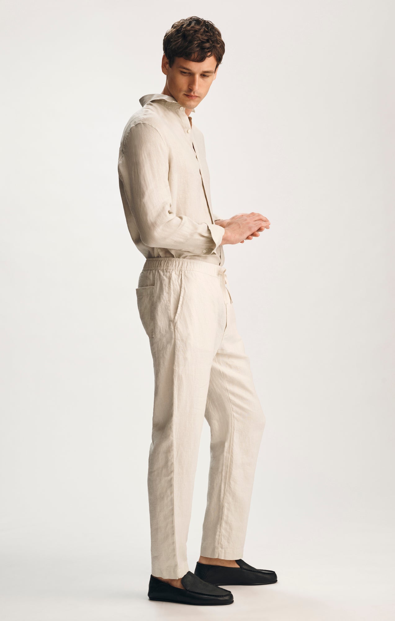 LINEN PANTS IN SILVER BIRCH - Mavi Jeans