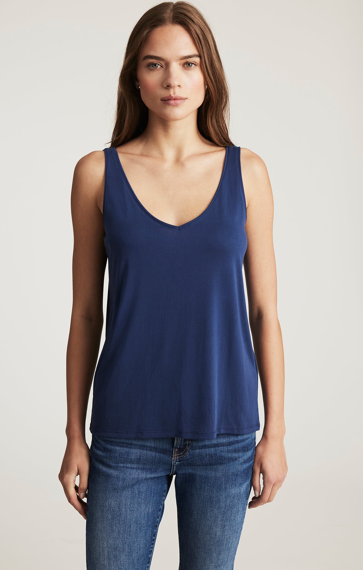 LUXE TOUCH TENCEL™ LACE TANK TOP IN MEDIEVAL BLUE