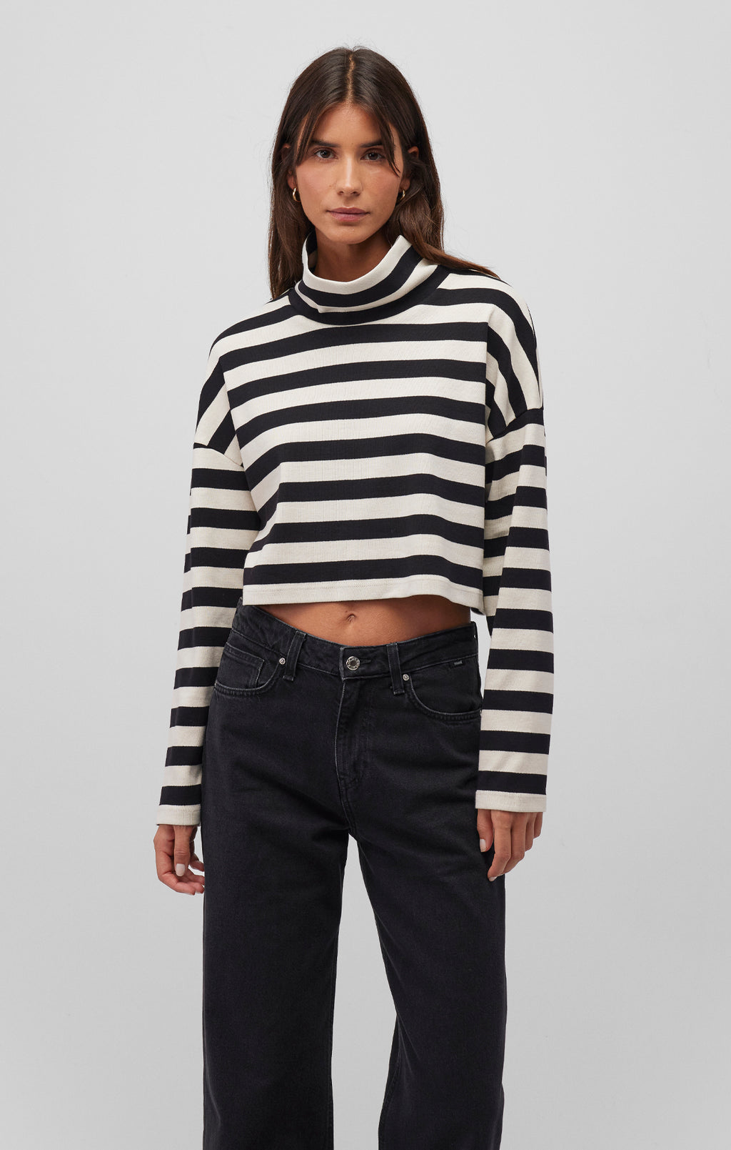 LONG SLEEVE TURTLENECK CROP TOP - Mavi Jeans