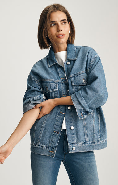 Mavi Women's Luna Denim Jacket In Mid Blue 90s – Mavi Jeans