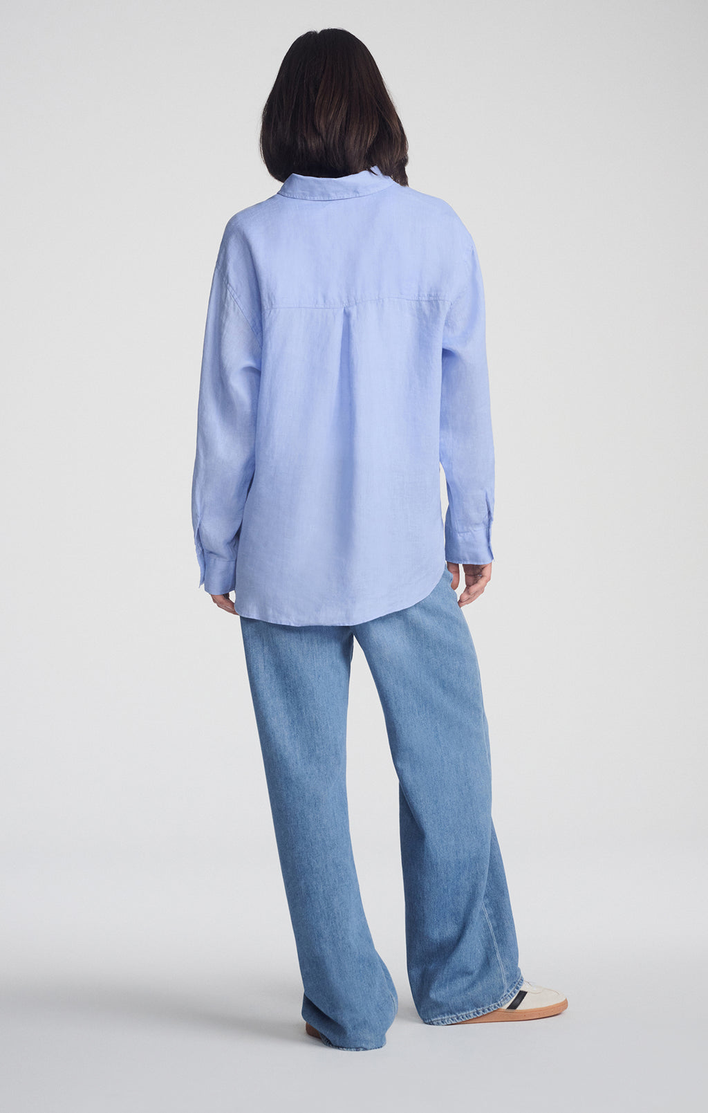 LINEN BUTTON-UP SHIRT IN BLUE HERON - Mavi Jeans