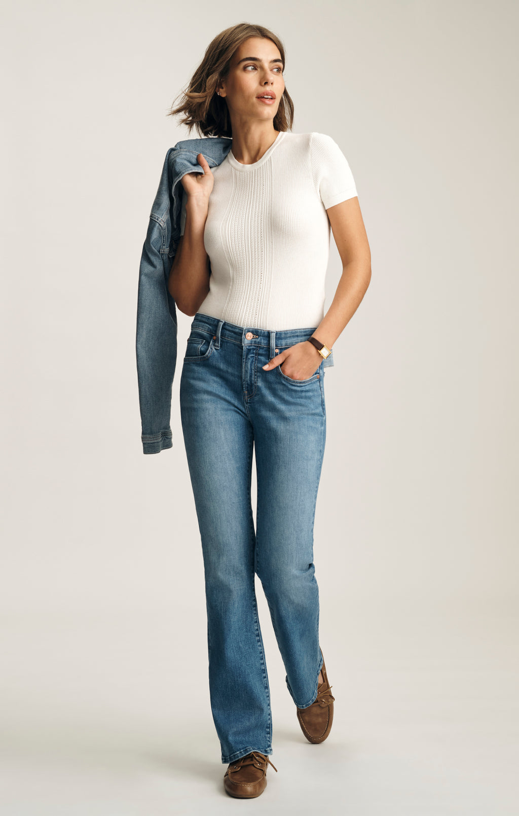 VICKY BOOTCUT IN BLUE BRUSHED FLEX BLUE - Mavi Jeans