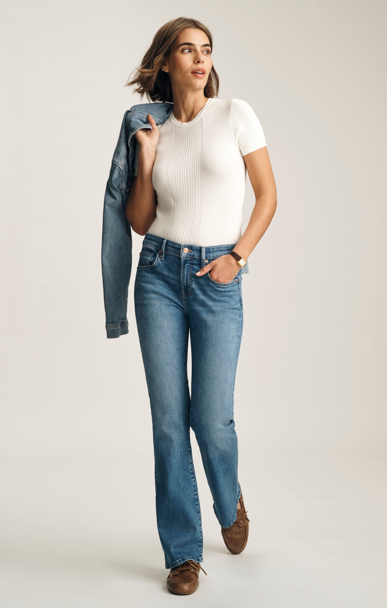 VICKY BOOTCUT IN BLUE BRUSHED FLEX BLUE - Mavi Jeans