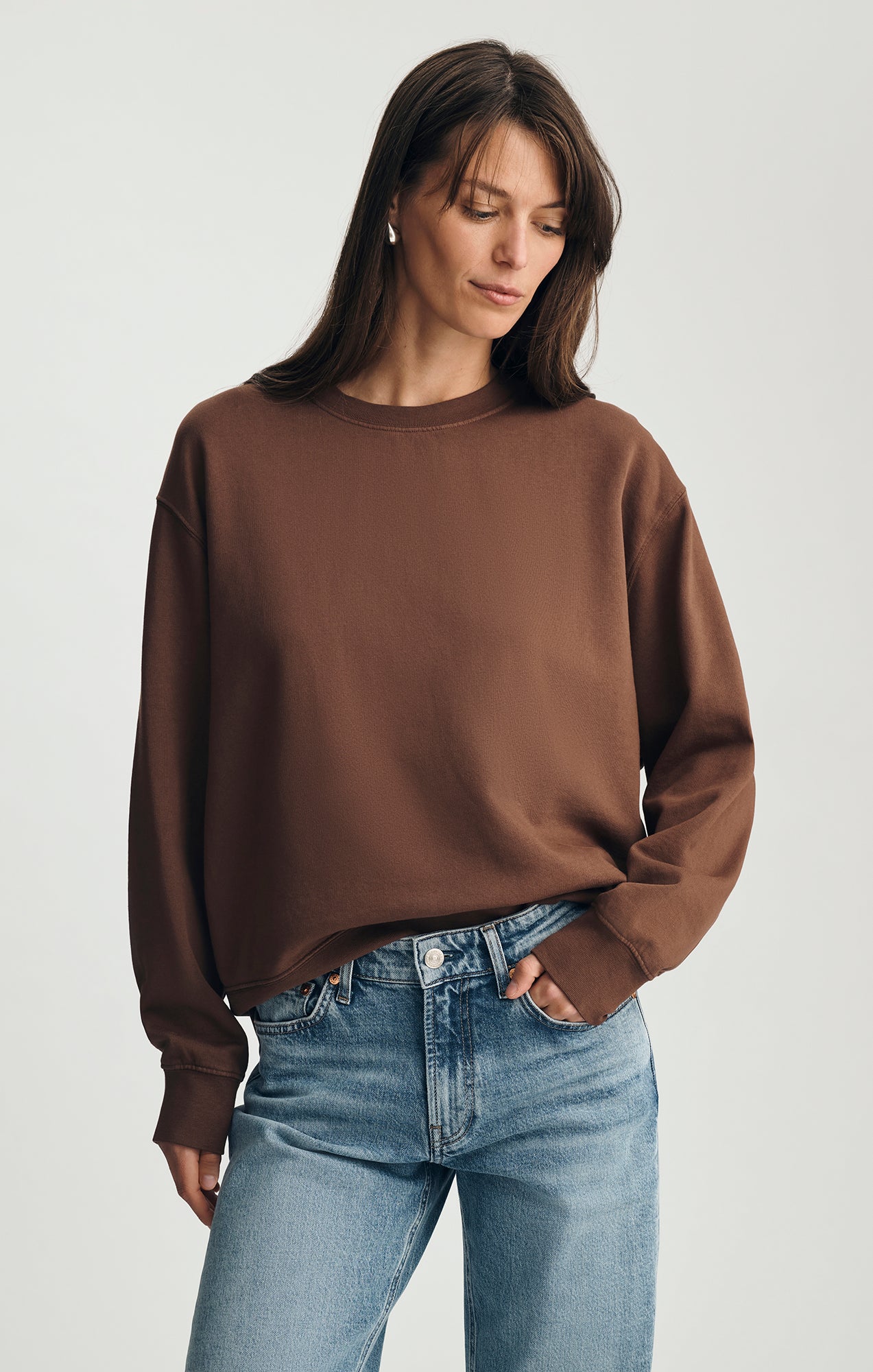 CREW NECK SWEATSHIRT IN MUSTANG - Mavi Jeans