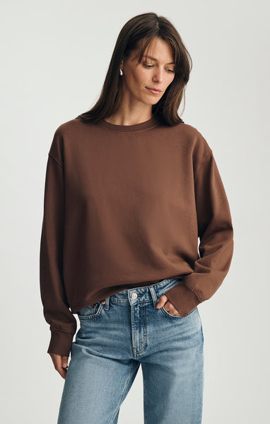 トップス OVY Pigment Crew Neck Sweat (brown) Mavi Women's Crew Neck Sweatshirt In Mustang – Mavi Jeans