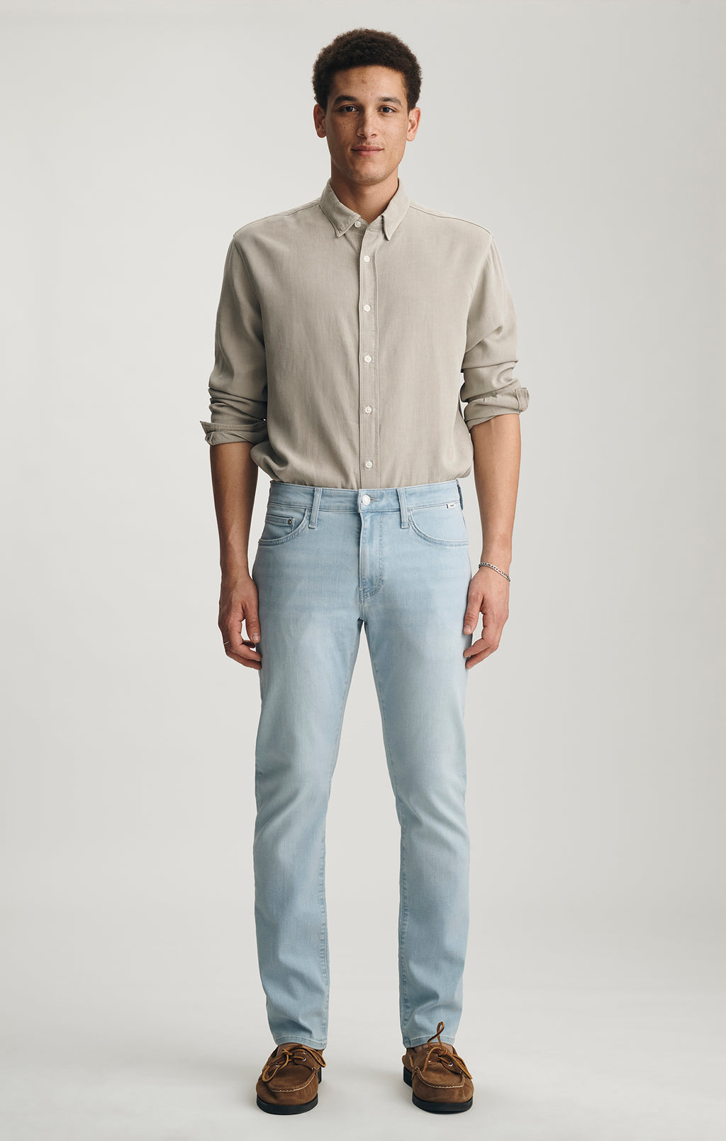 JAKE SLIM LEG IN BLEACHED FEATHER BLUE