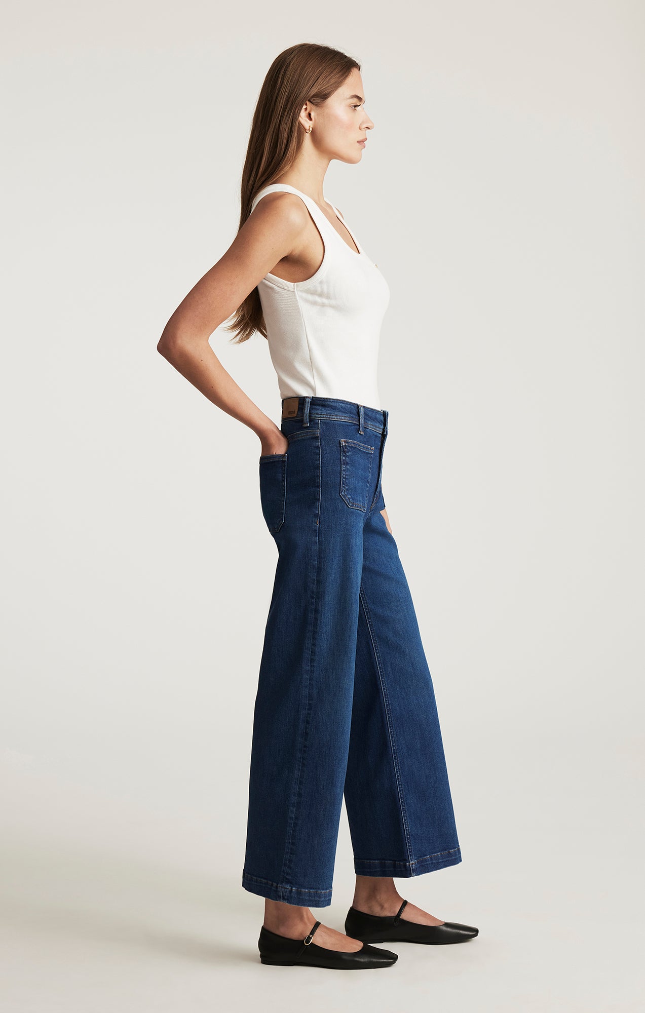 PALOMA MARINE WIDE LEG IN MID SHADED FLEX BLUE - Mavi Jeans