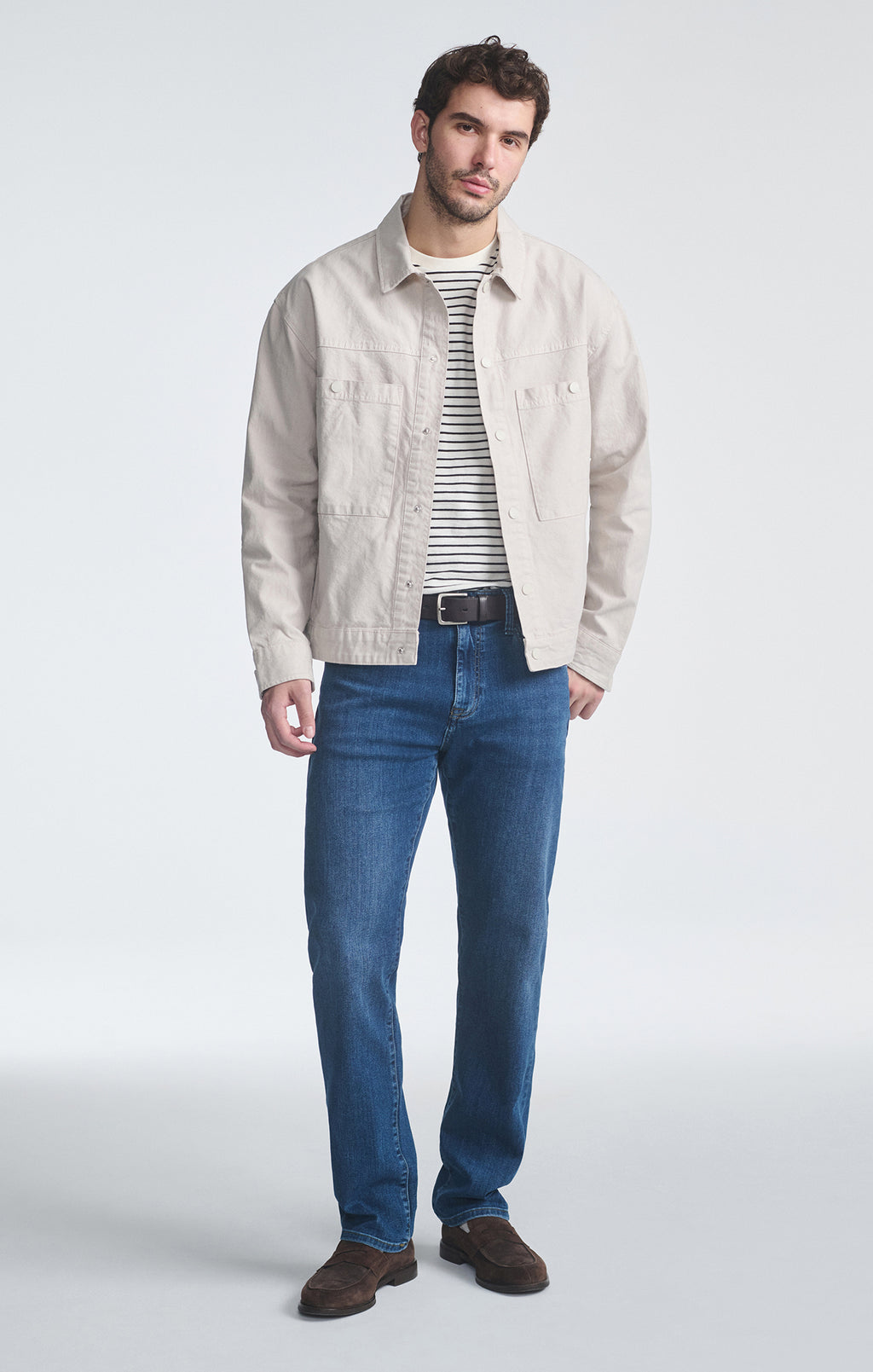 DOUBLE POCKET OVERSHIRT IN PELICAN - Mavi Jeans