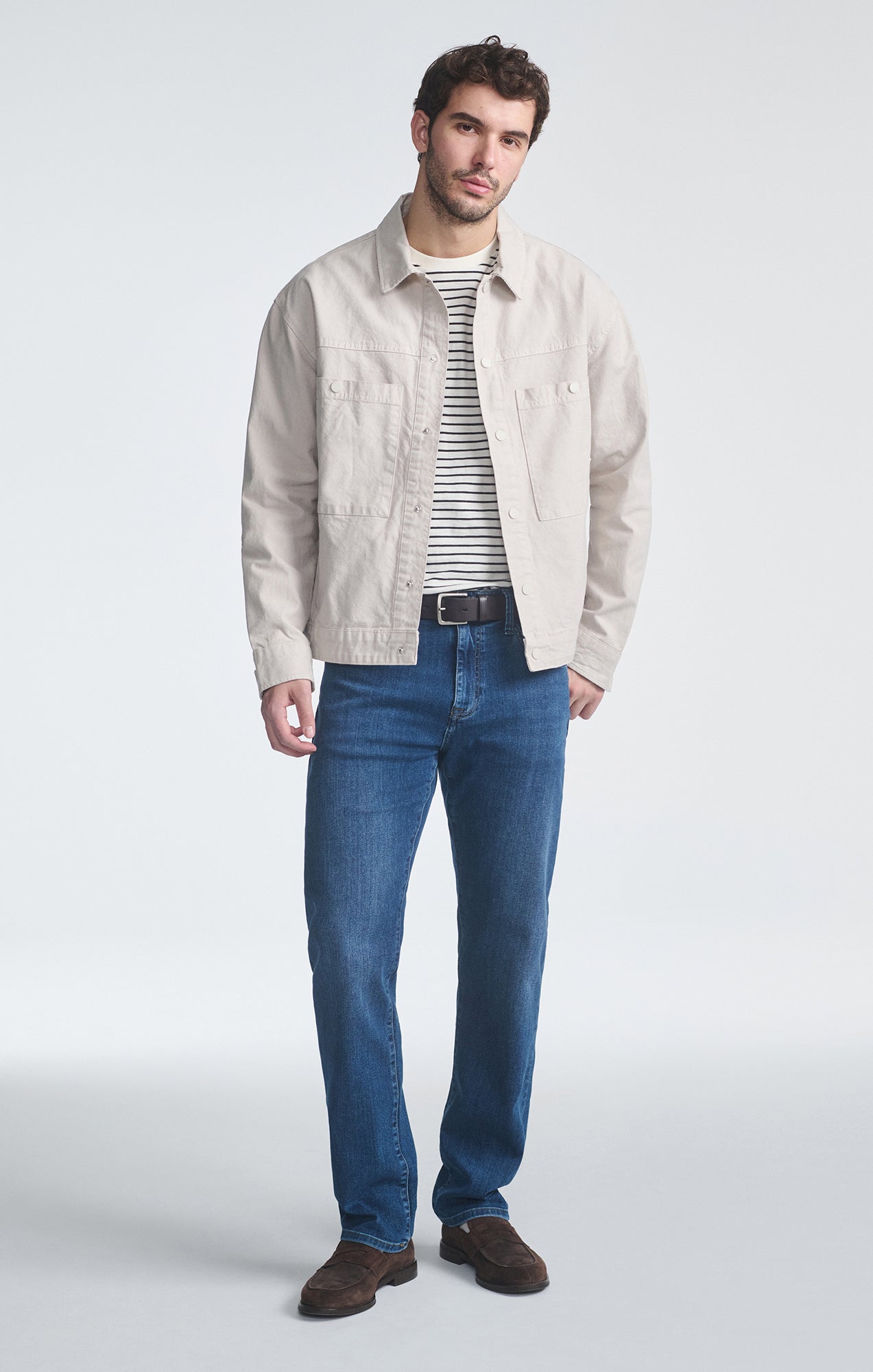 DOUBLE POCKET OVERSHIRT IN PELICAN - Mavi Jeans