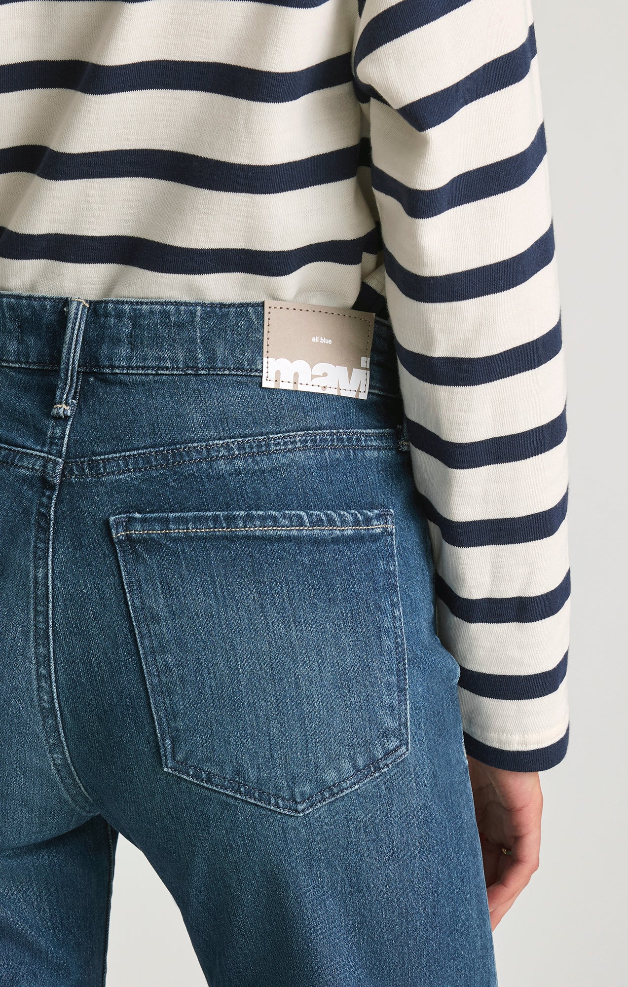 GRACE RELAXED FLARE IN DARK BRUSHED CLASSIC BLUE