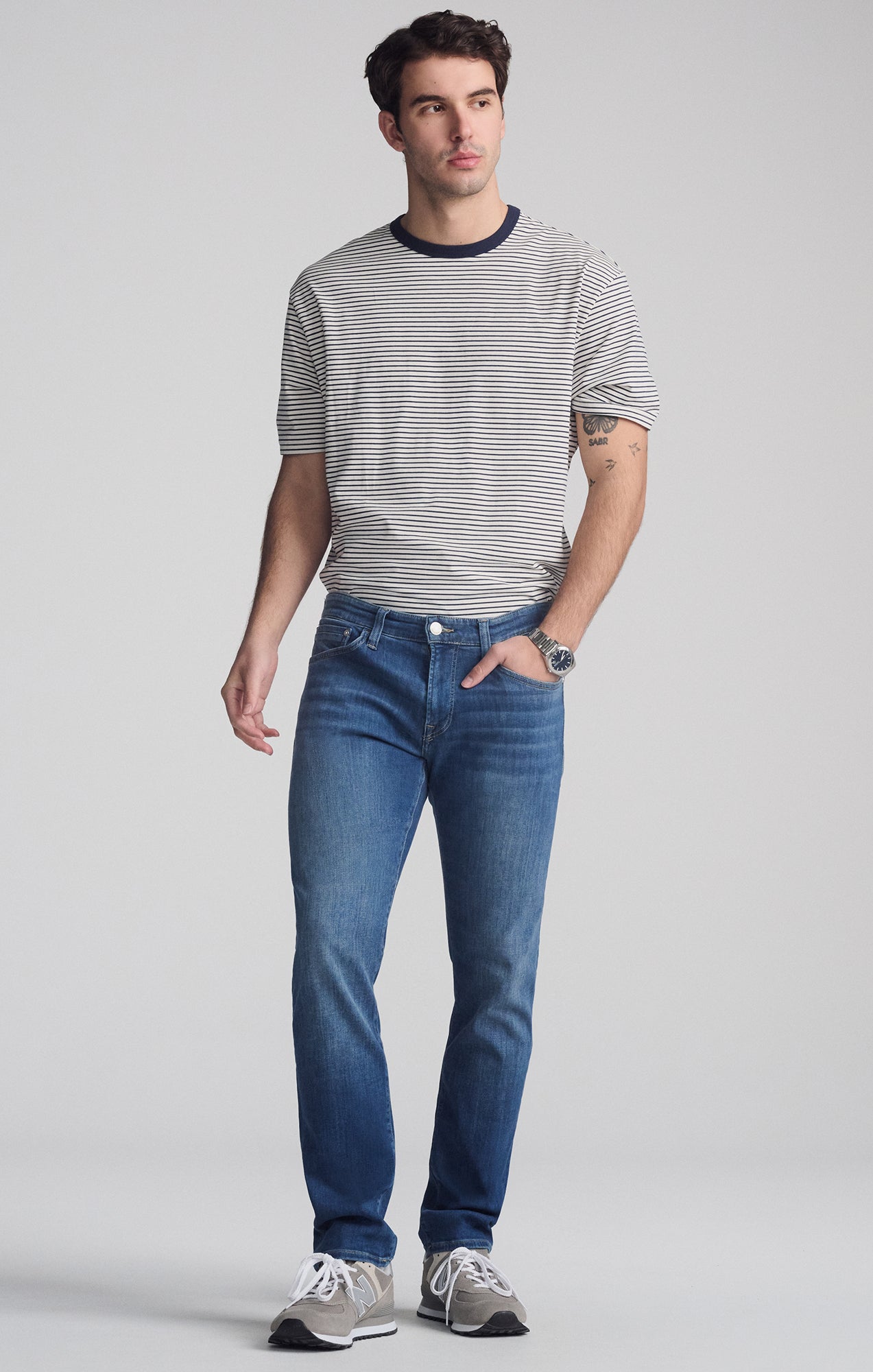 JAKE SLIM LEG IN MID FOGGY FEATHER BLUE - Mavi Jeans