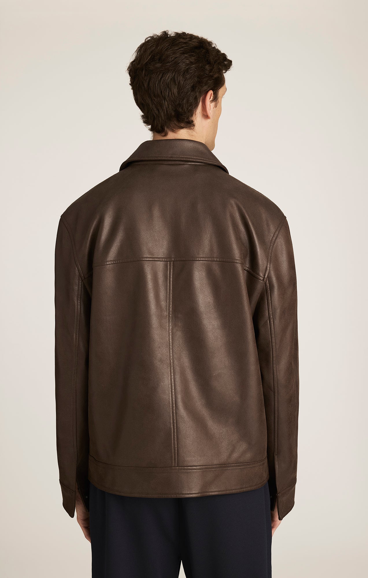 FAUX LEATHER HARRINGTON JACKET IN DEMITASSE - Mavi Jeans