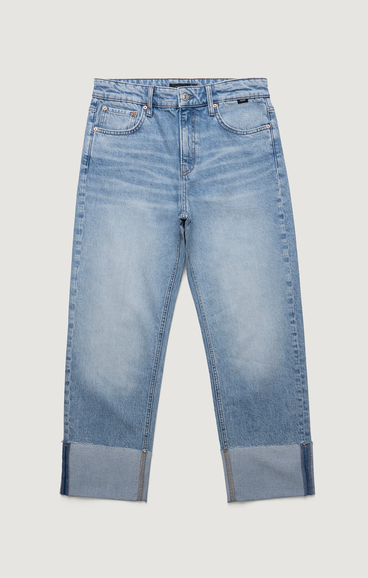 SAVANNAH CUFFED STRAIGHT LEG IN LIGHT BRUSHED CLASSIC BLUE - Mavi Jeans