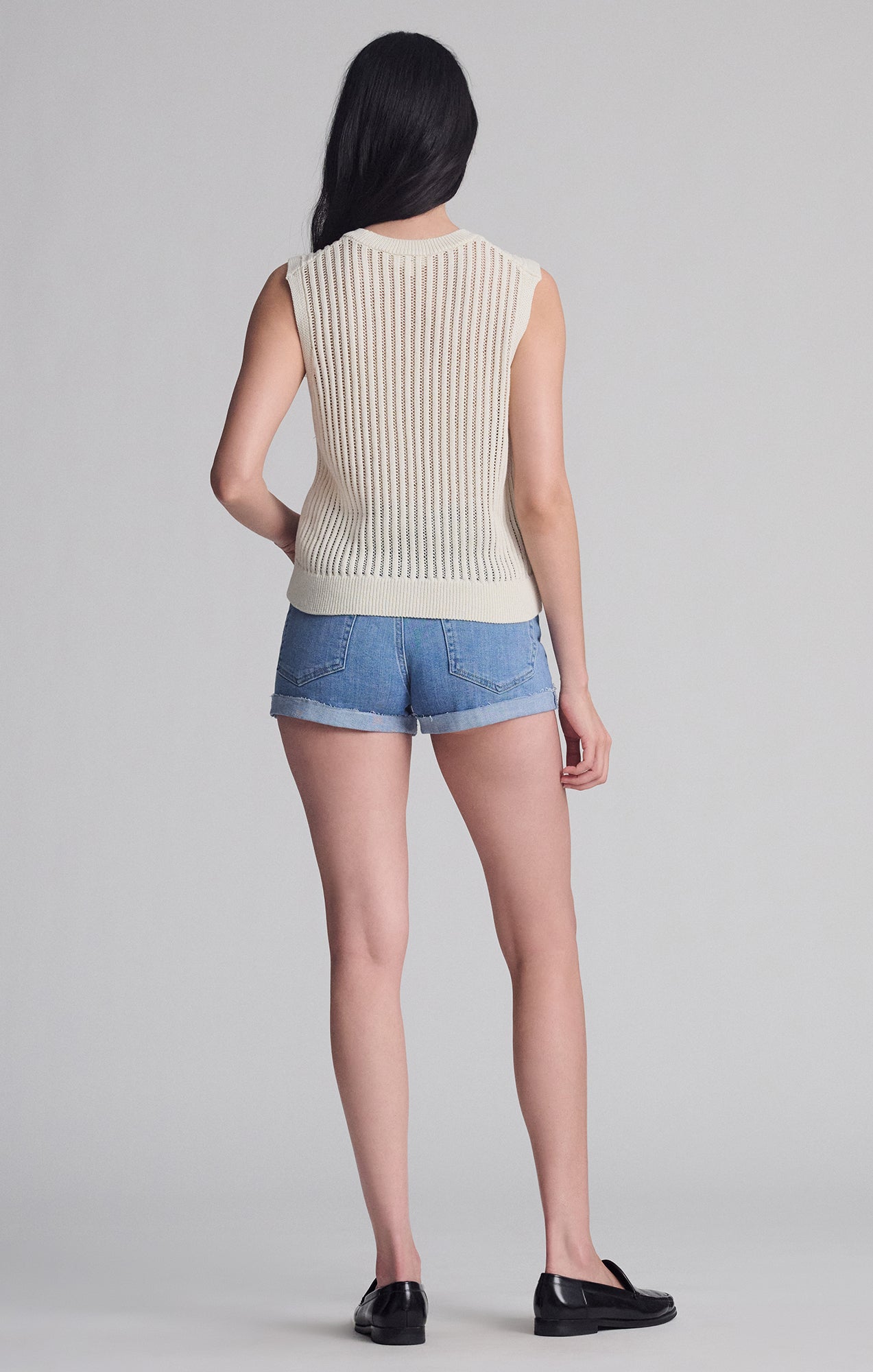 SLEEVELESS KNIT TOP IN COCONUT MILK - Mavi Jeans