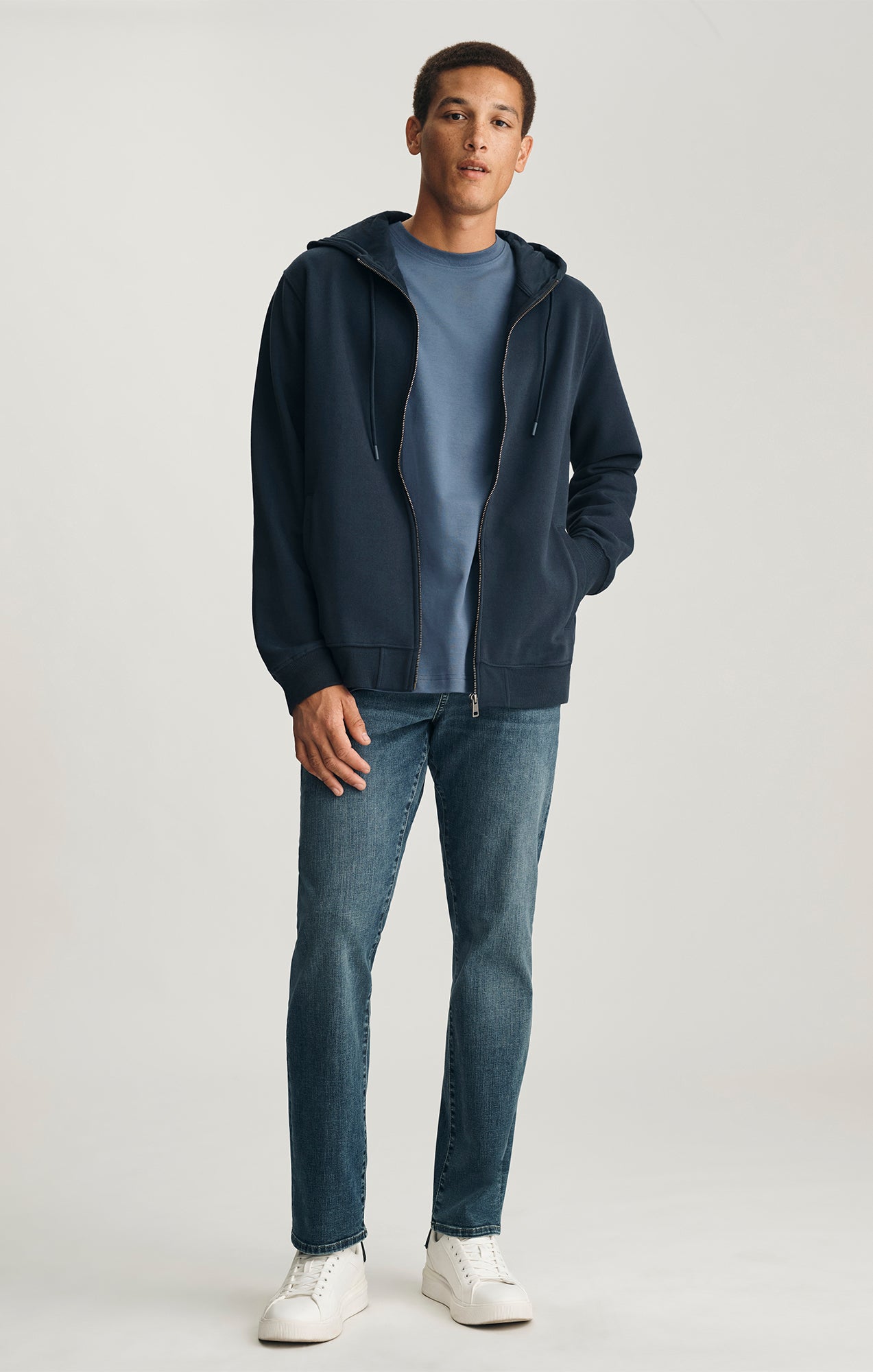 トップス YGM Main Visual ZIPHOODIE NAVY/XL GHD021 Jisign Big Zipper Zip-up Hoodie (NAVY) - GLACK | 60