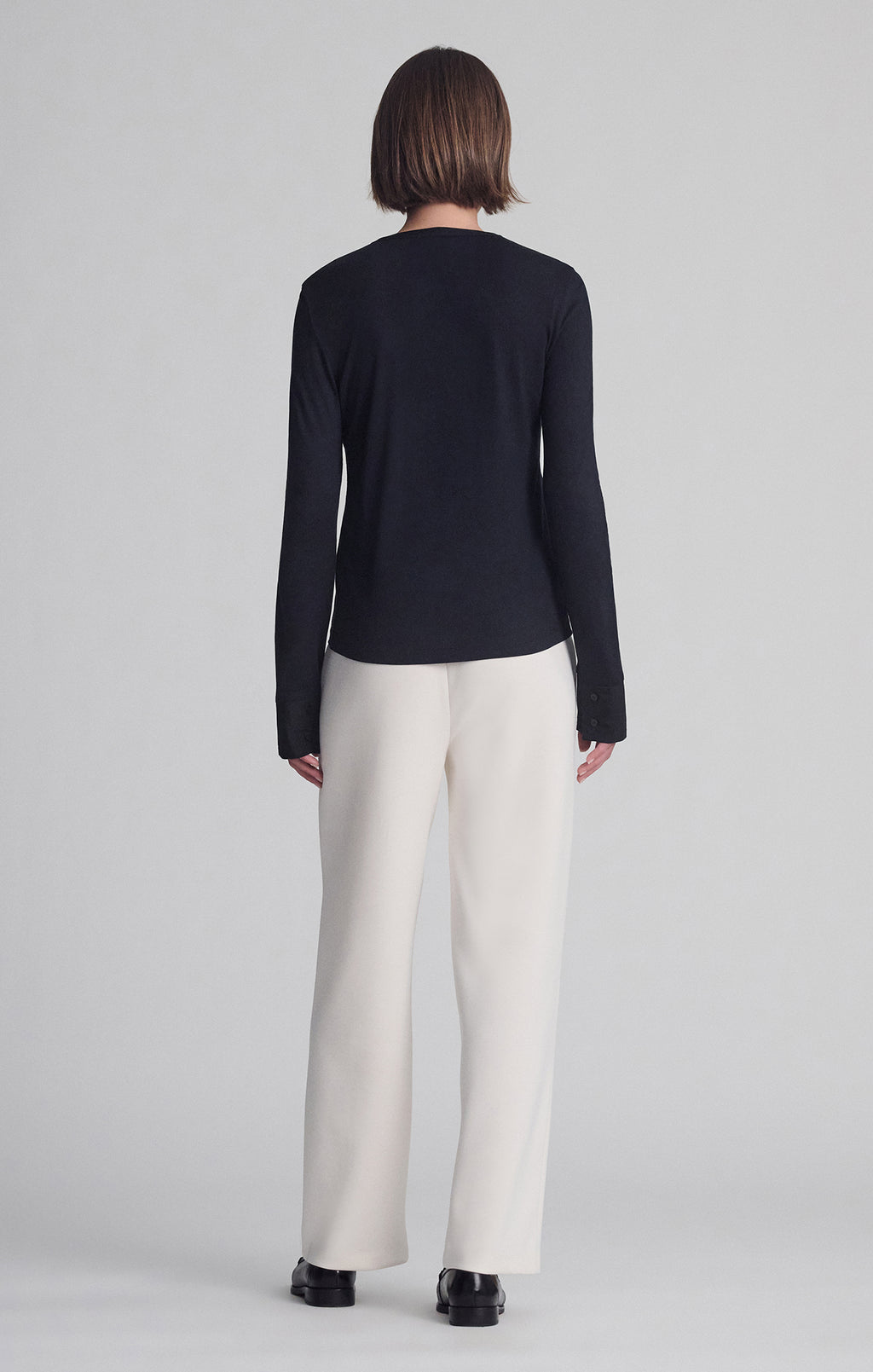 LONG SLEEVE HENLEY IN BLACK - Mavi Jeans