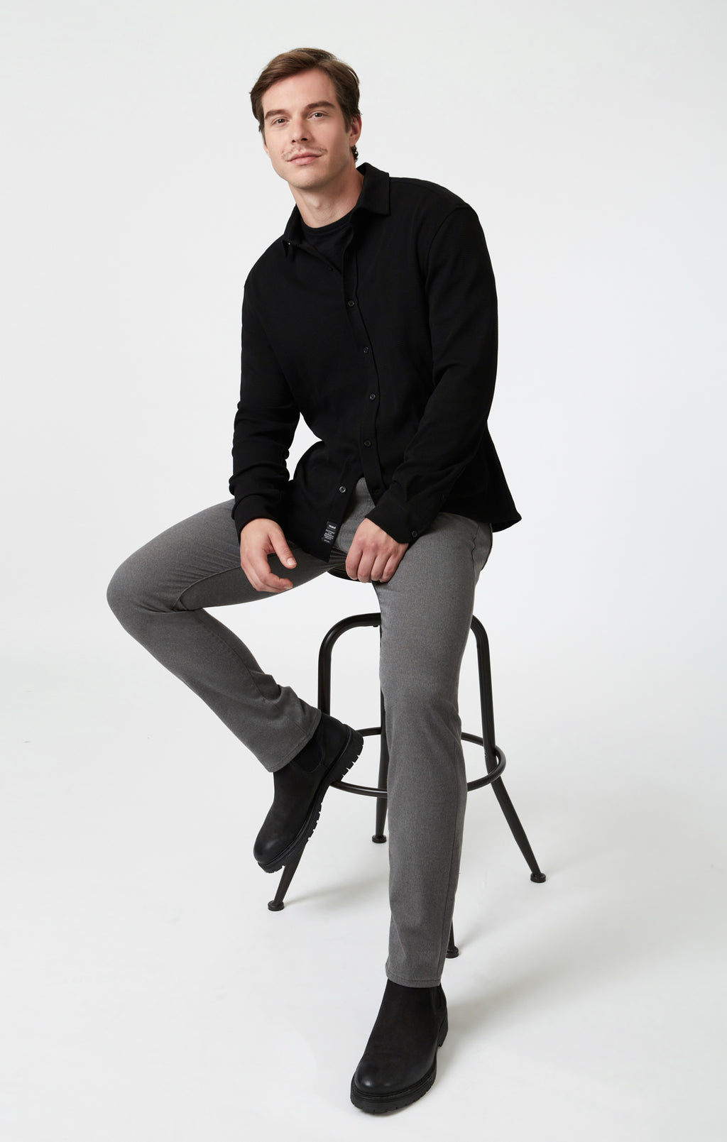 MARCUS SLIM STRAIGHT LEG IN GREY FEATHER TWEED - Mavi Jeans