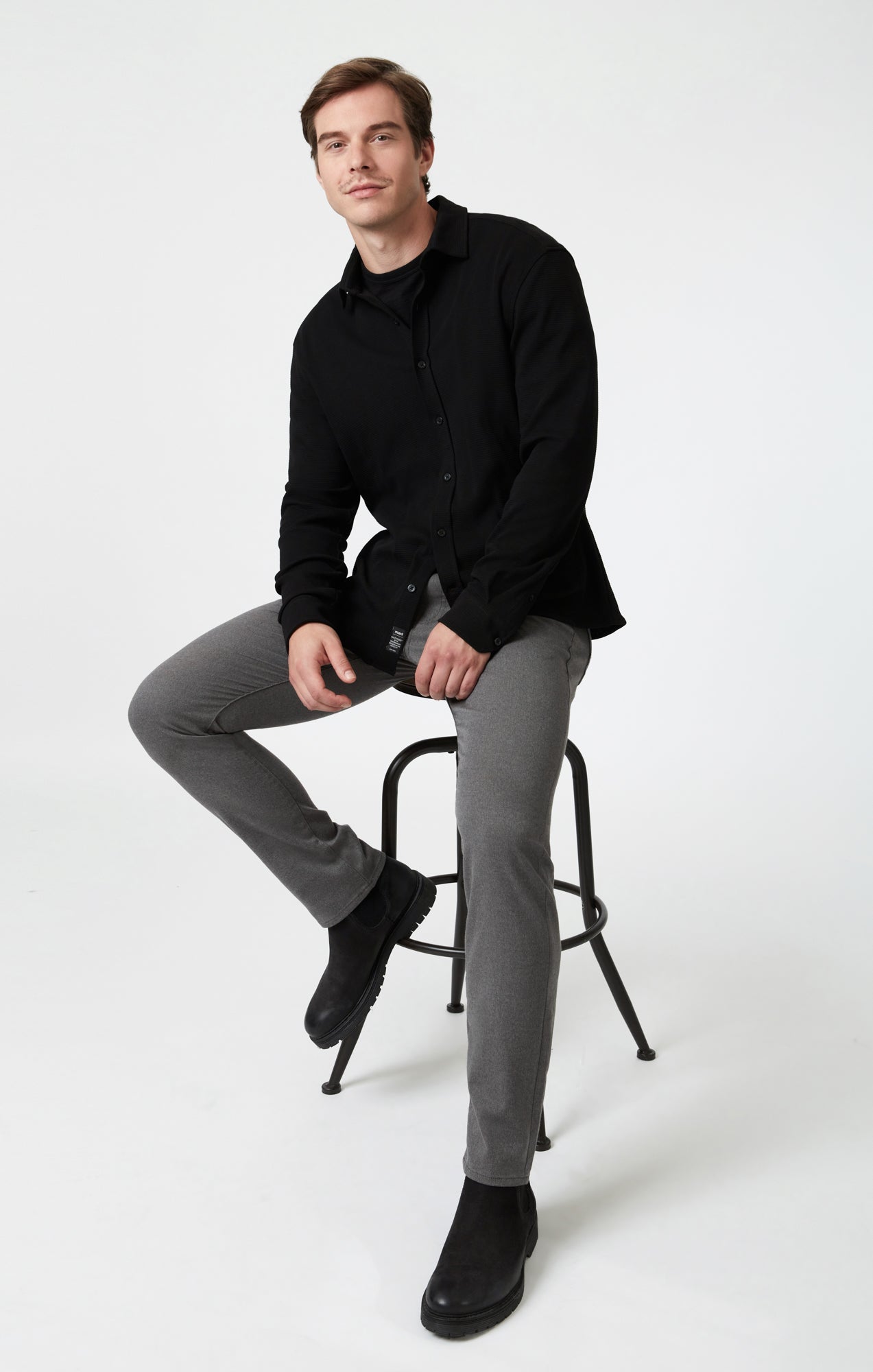 MARCUS SLIM STRAIGHT LEG IN GREY FEATHER TWEED - Mavi Jeans