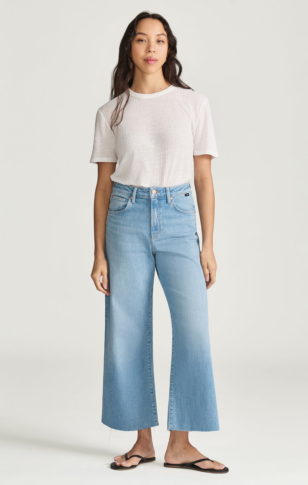PALOMA CROPPED WIDE LEG IN LIGHT BRUSHED FLEX BLUE - Mavi Jeans