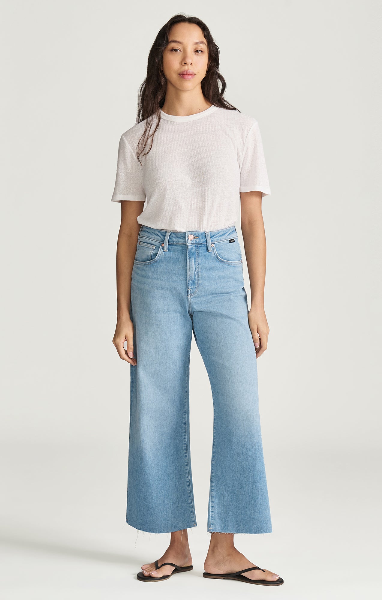 PALOMA CROPPED WIDE LEG IN LIGHT BRUSHED FLEX BLUE - Mavi Jeans
