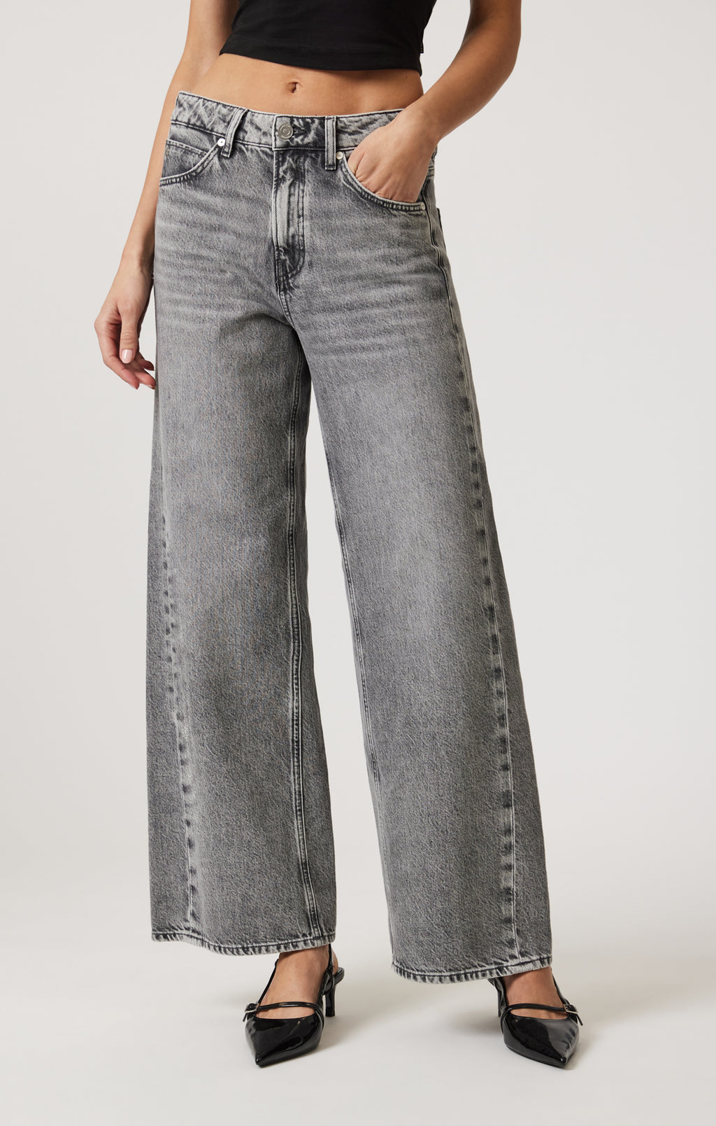 SIENA WIDE LEG IN LIGHT SMOKE DENIM - Mavi Jeans