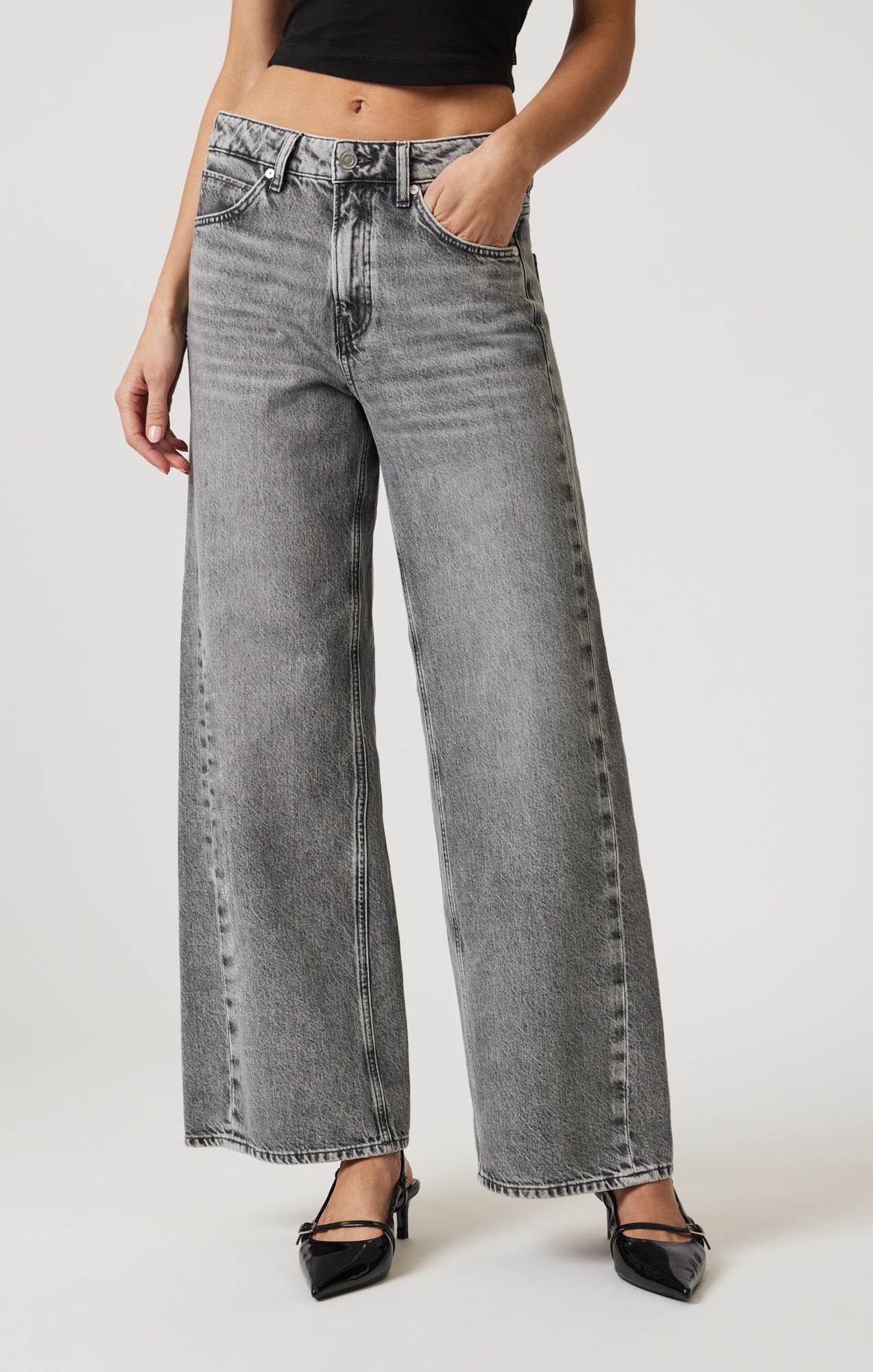 SIENA WIDE LEG IN LIGHT SMOKE DENIM - Mavi Jeans