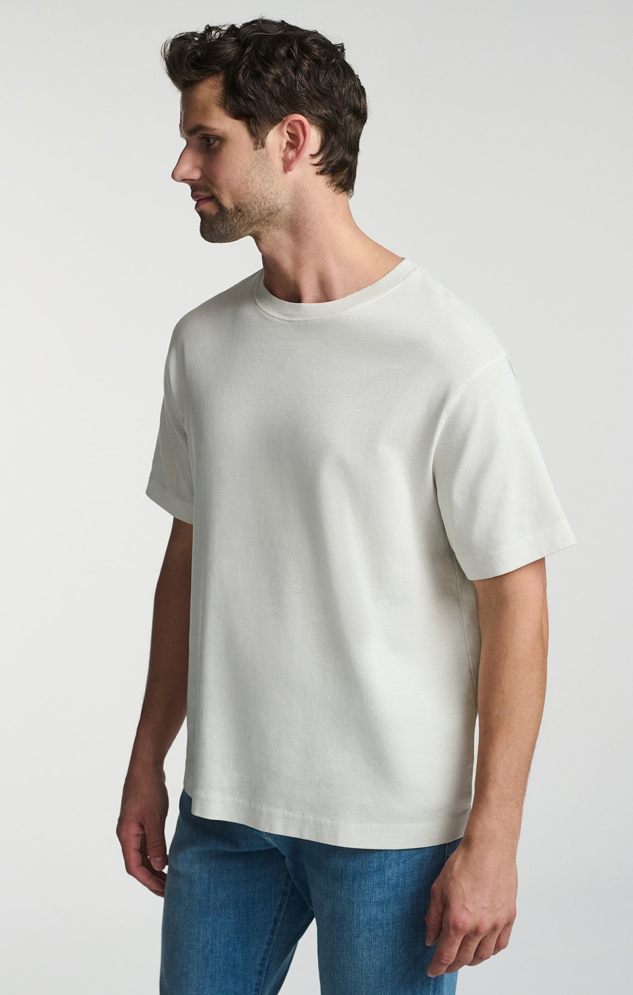SHORT SLEEVE CREW NECK T-SHIRT IN FOGGY DEW - Mavi Jeans