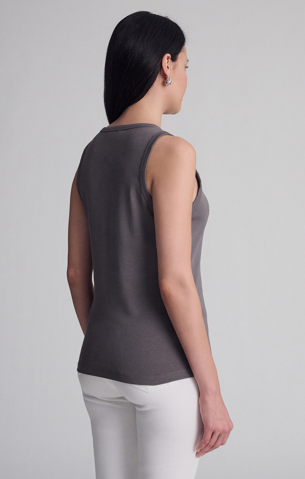 CONTOUR TANK TOP IN DARK GULL GRAY - Mavi Jeans